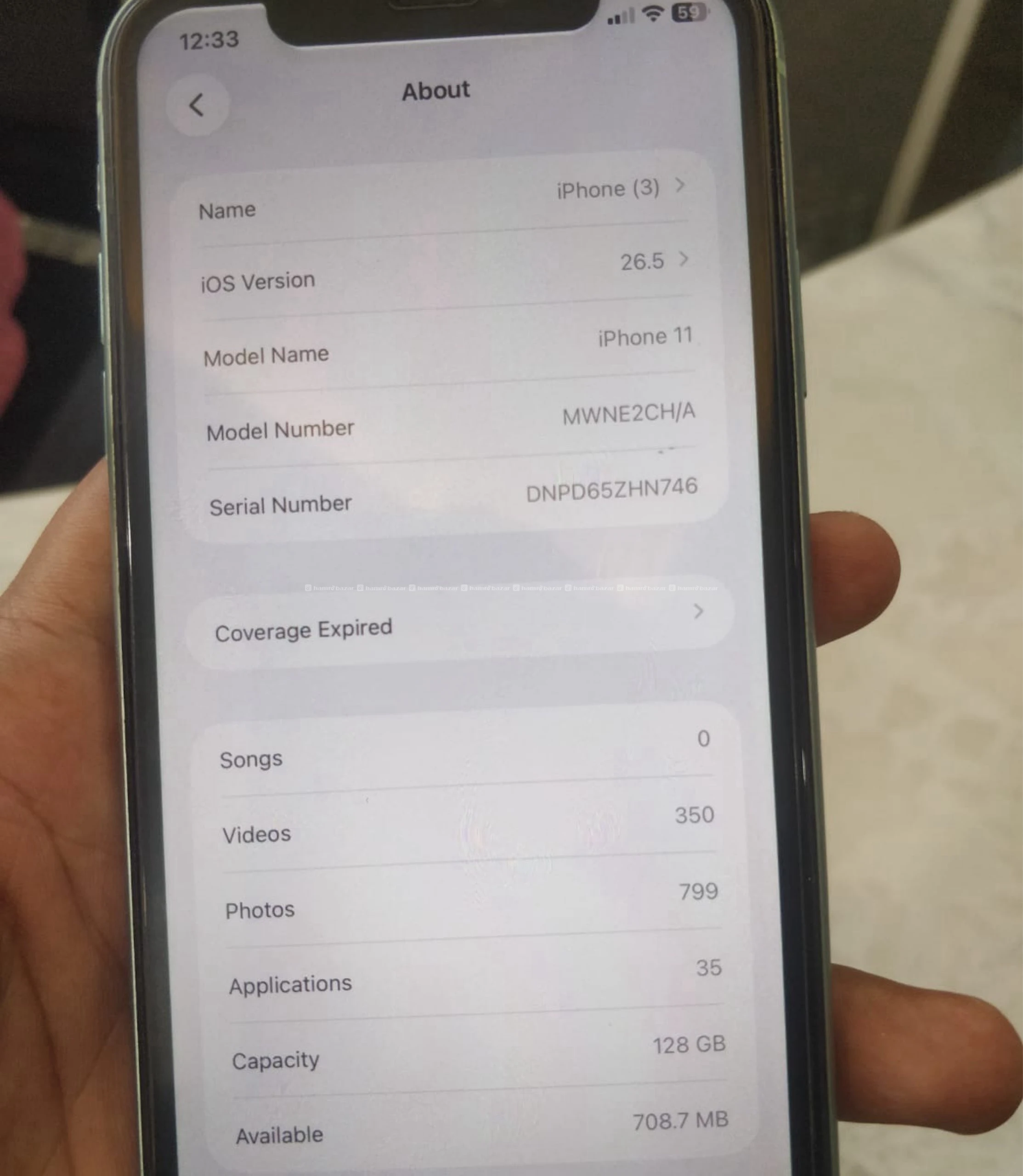 IPHONE 11/ 128 GB GENUINE PARTS NO REPLACEMENT 3