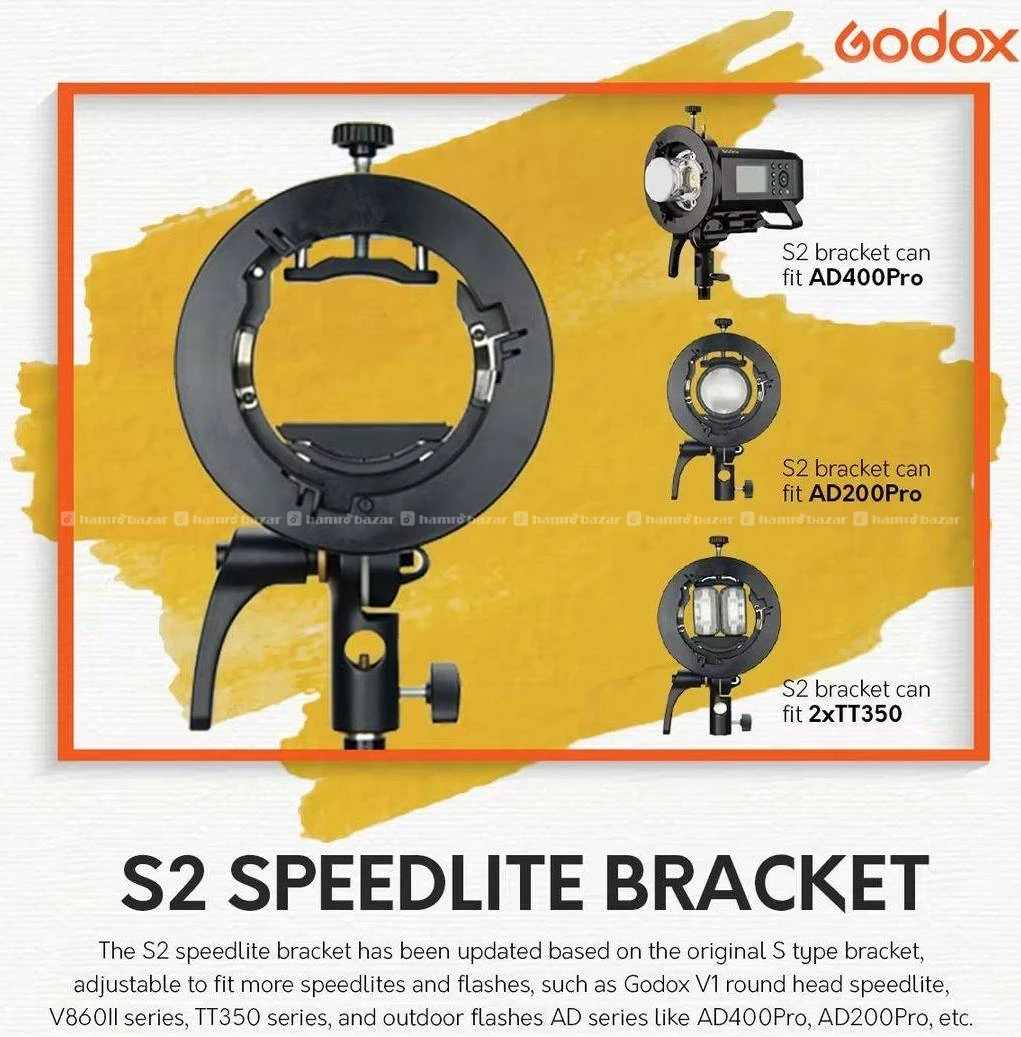 Godox S2 Bracket Flash & Softbox Mounting Bracket 2