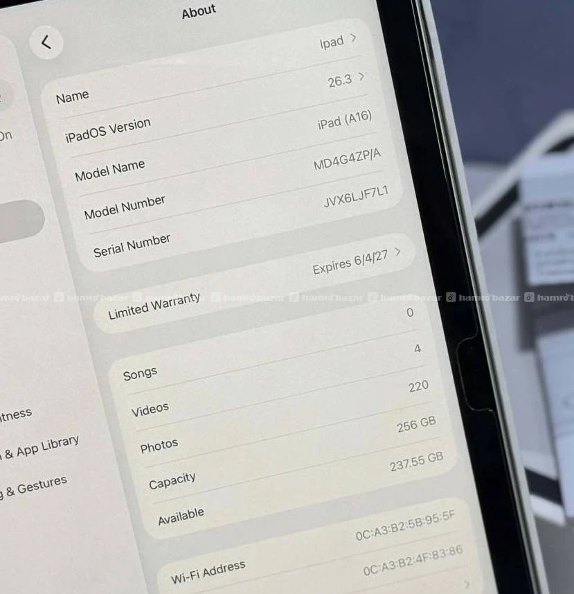 Ipad A16 256GB 10 months warranty 3