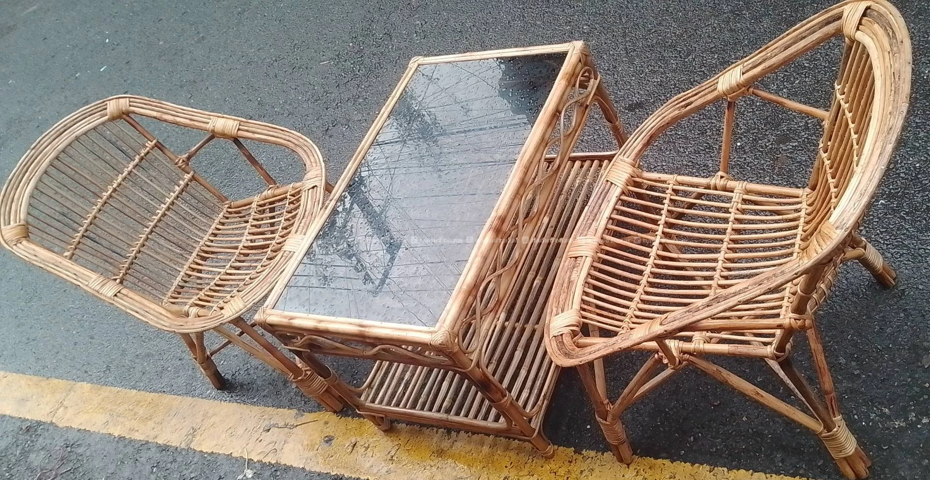 bamboo table and bet chair set 2