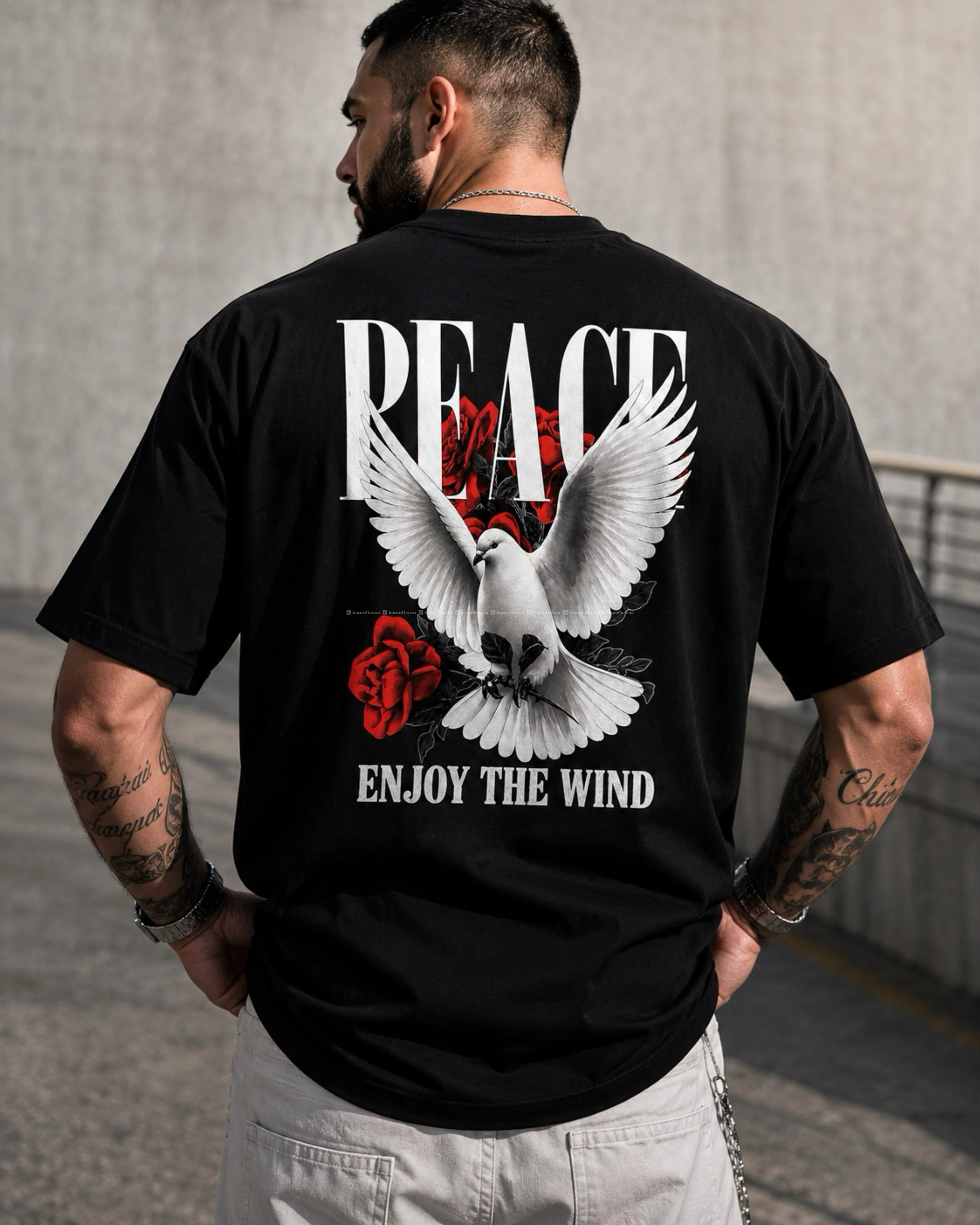 Men’s Peace Dove Graphic Printed T-Shirt 2