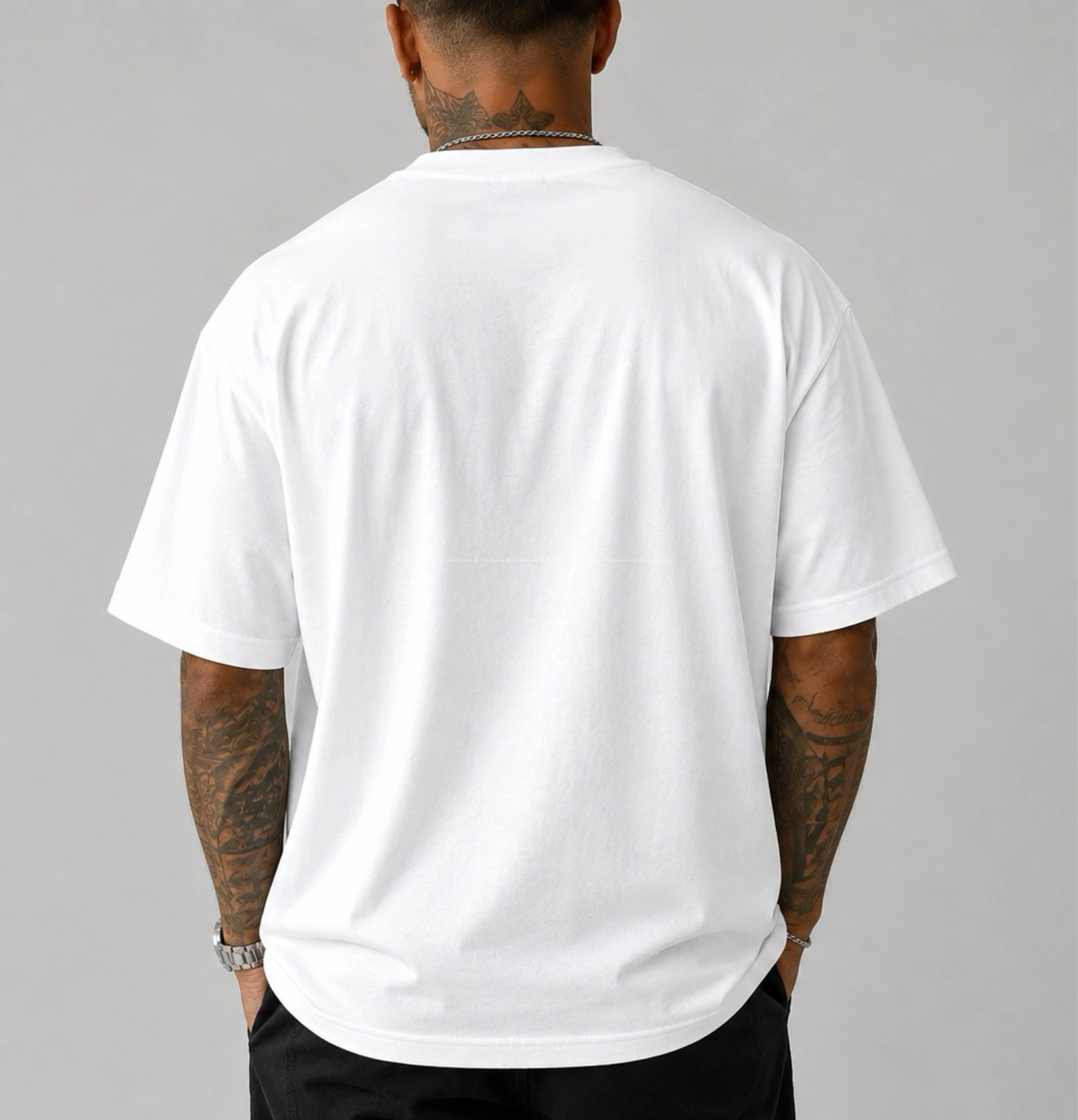 Men’s White Cotton T-Shirt with  Japanese Graphic 3
