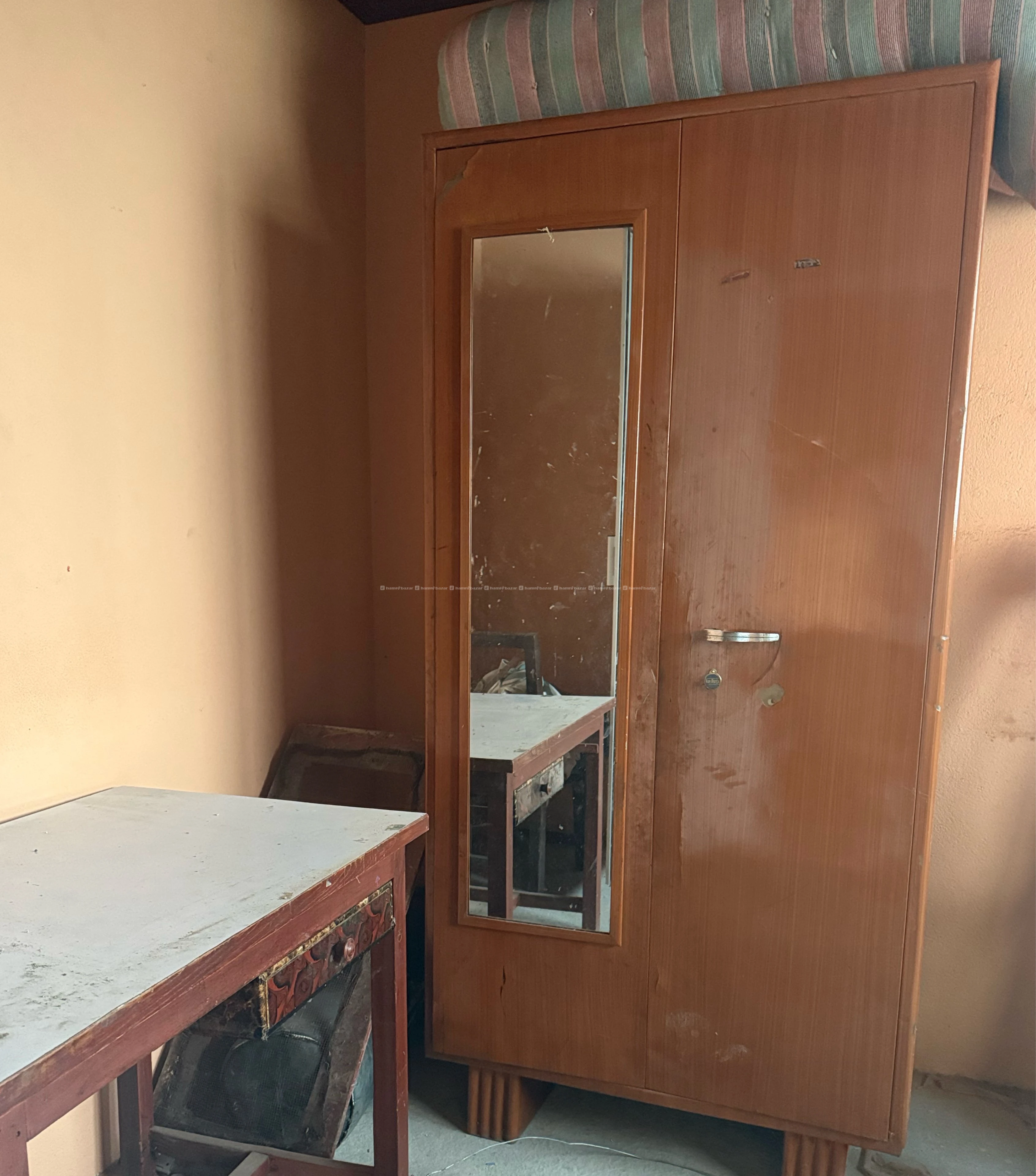 Double Bed, Study Table, Wooden Sofa & Steel Daraz 2