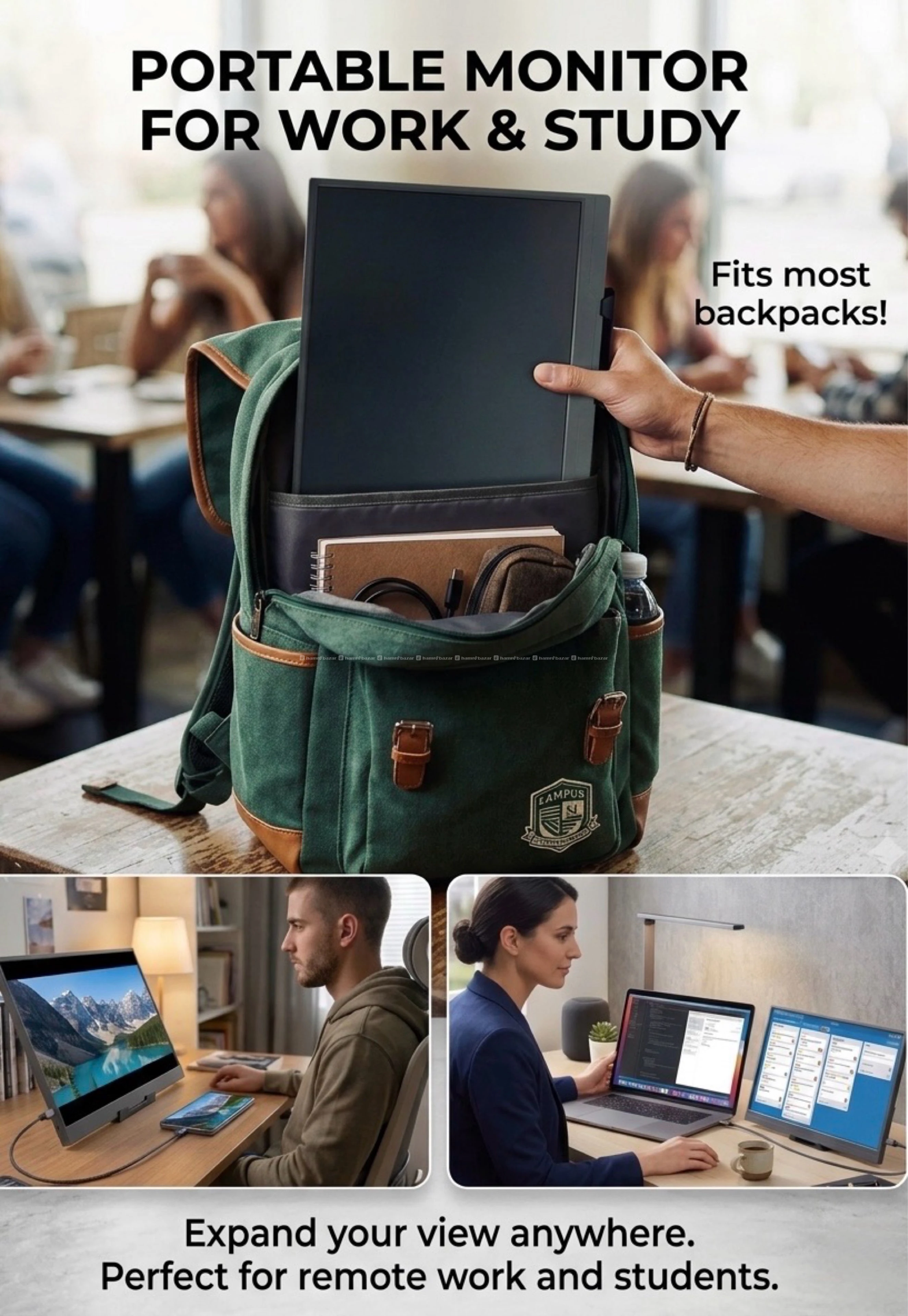 🔥Portable Monitor|Slim |FHD 1080P| 60Hz | IPS 4