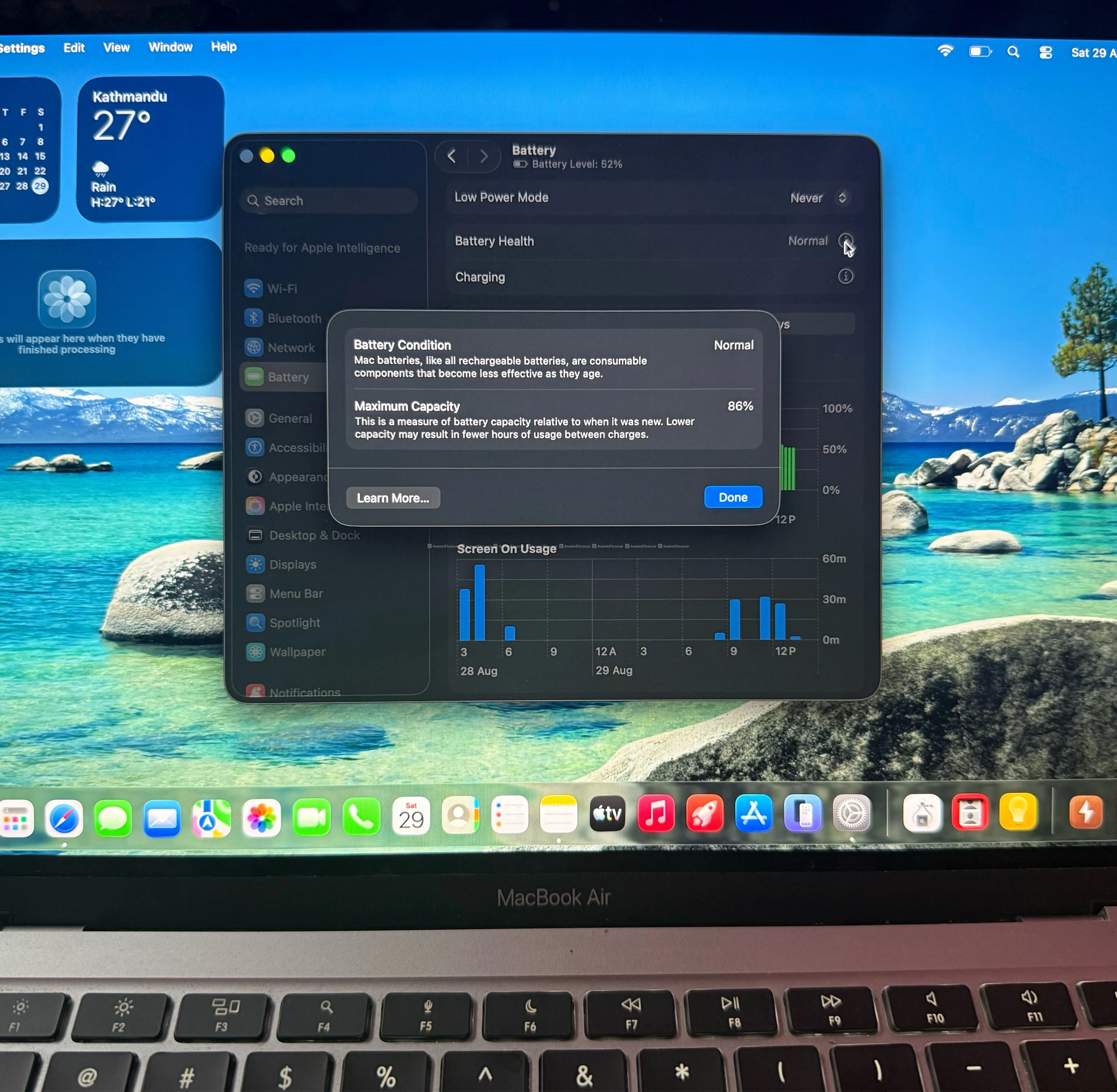 Macbook air m1 ( 86% battery health) 3