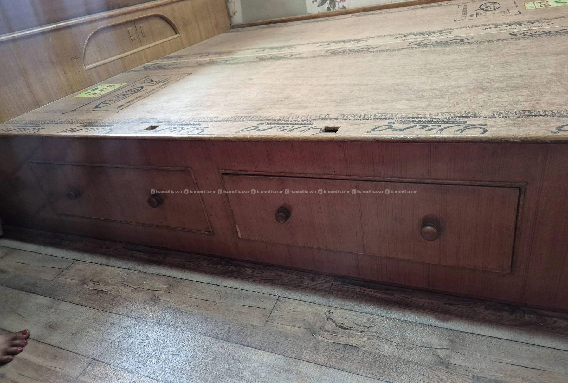 King size bed with matress of high quality wood 3