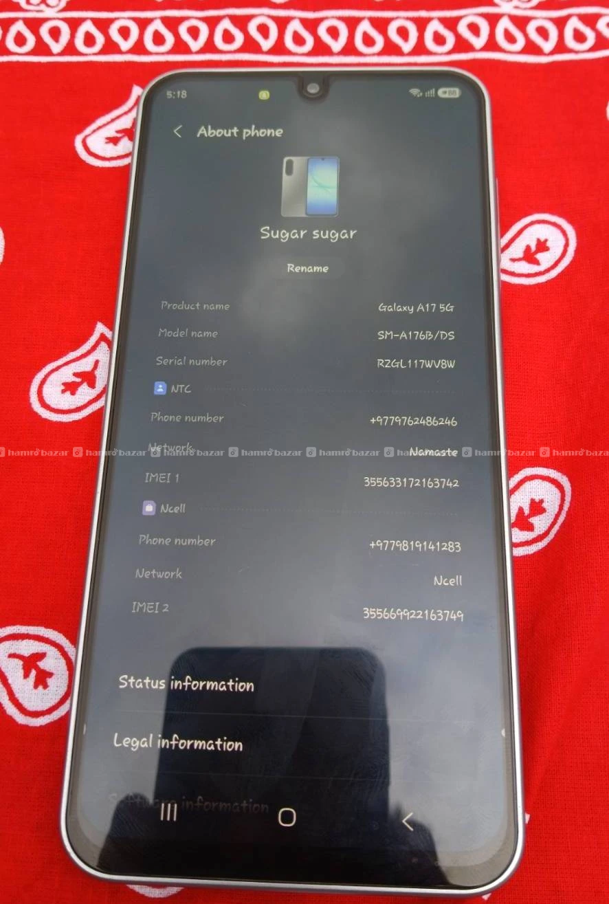 Samsung Galaxy A17 5g 
8/128Gb  pnly 6 months used 4