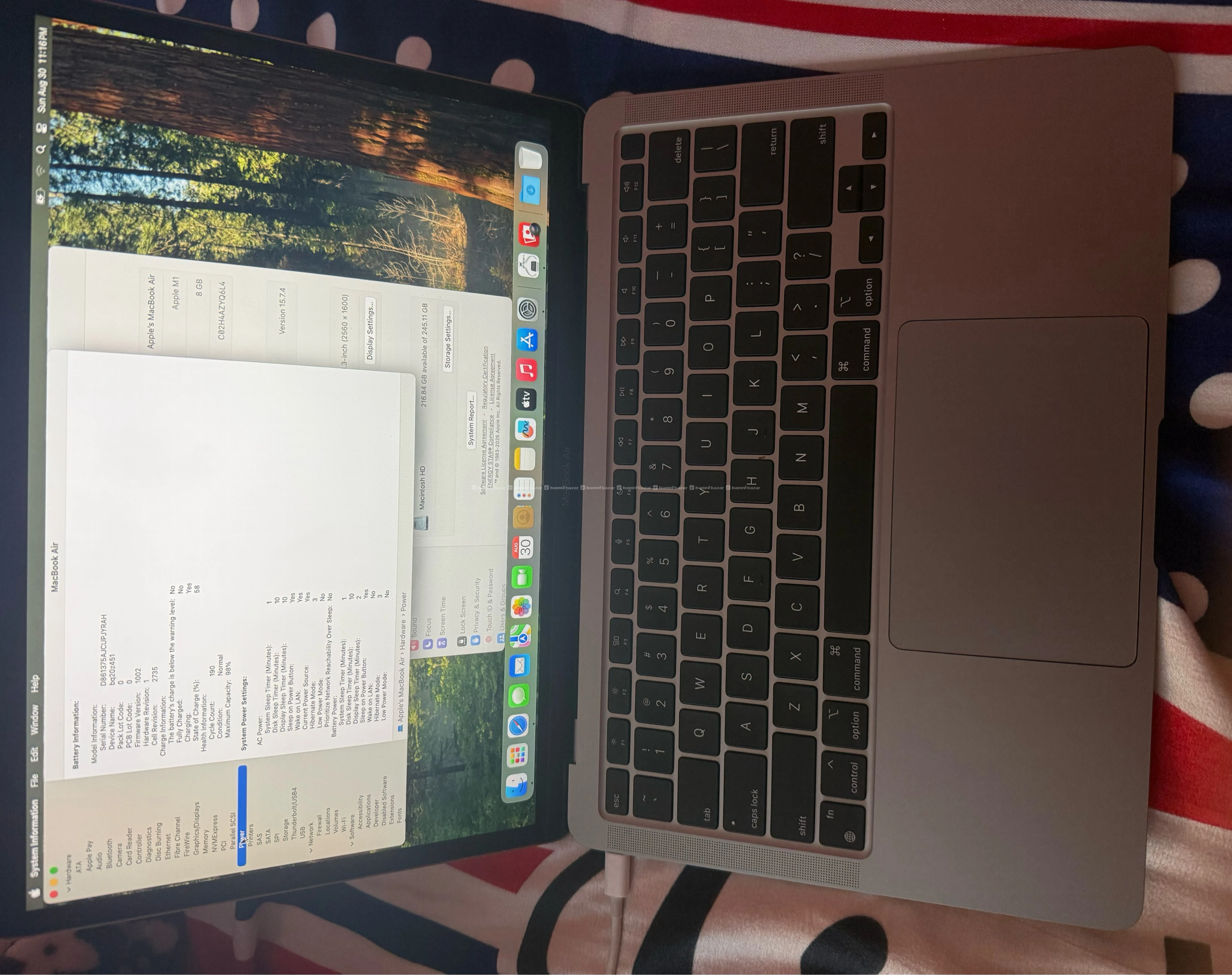 Macbook air m1 ( 98% Battery Health ) 2