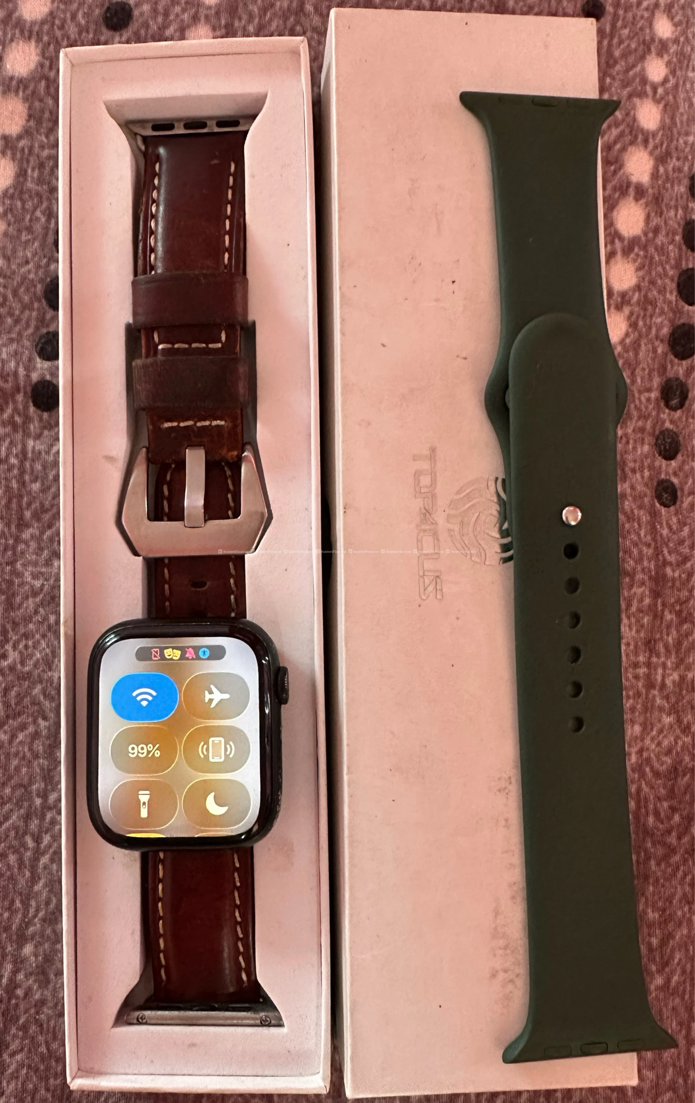 iwatch series 7 45mm with premium leather strap 2