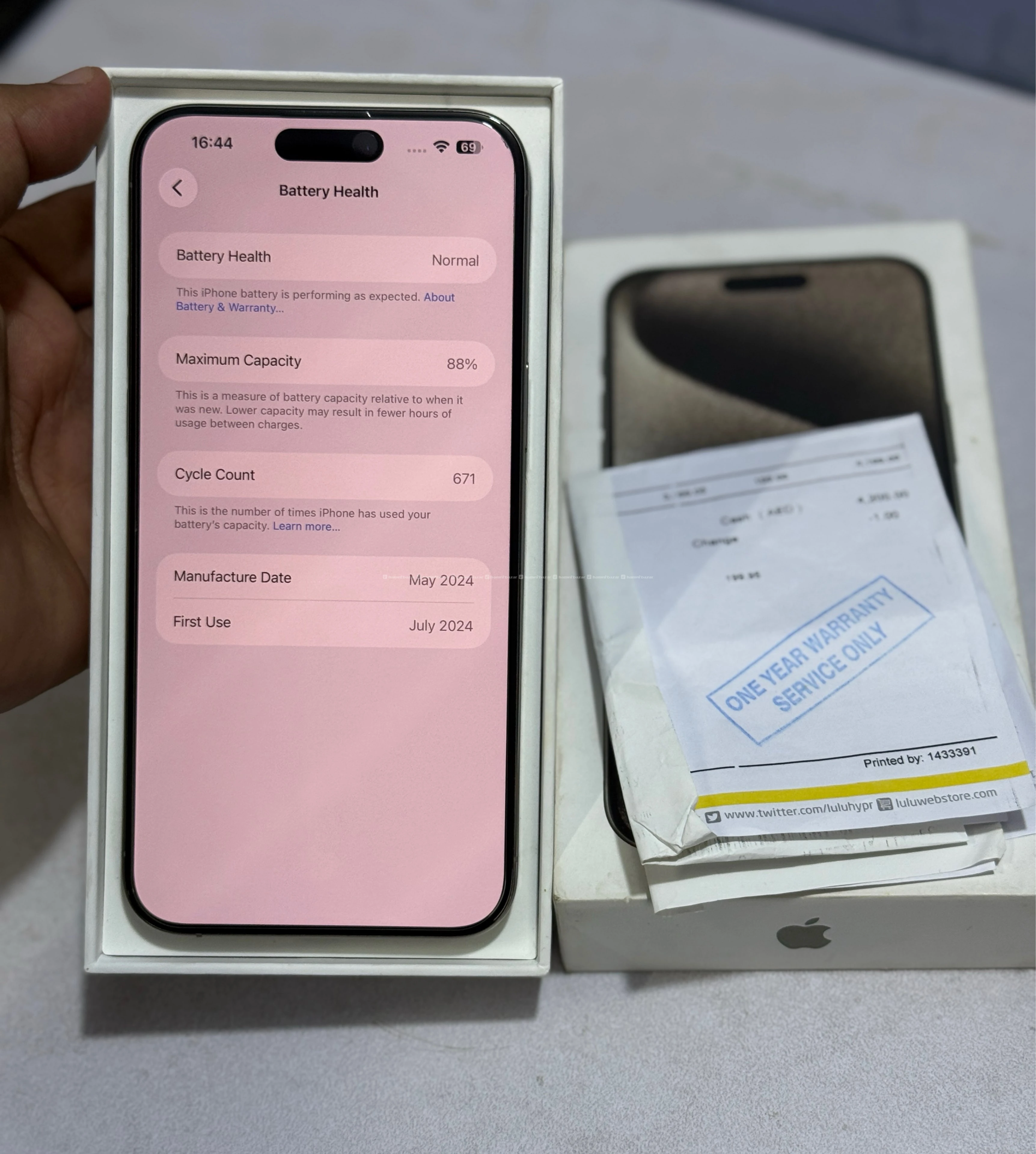 Iphone 15 Pro Max 256GB 88% BH with box, bill 4