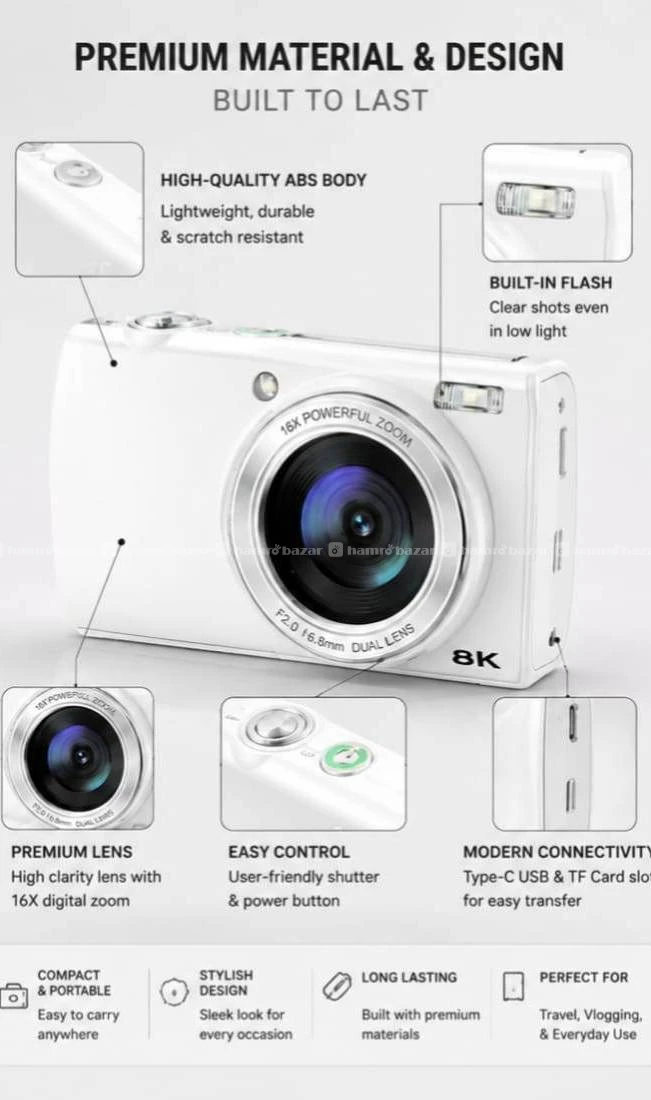 LOUM VE418 88MP 8K Compact Digital Camera 6