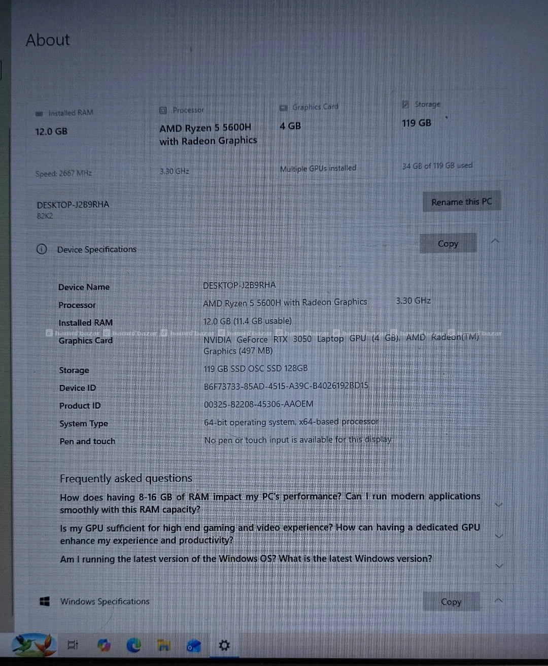 3050 Lenovo gaming laptop 4
