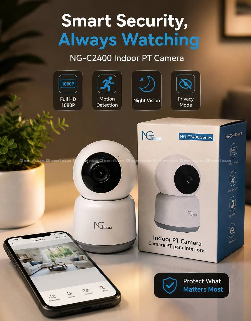 NGeco NG-C2400 Indoor PT Camera – Full HD 1080P 2