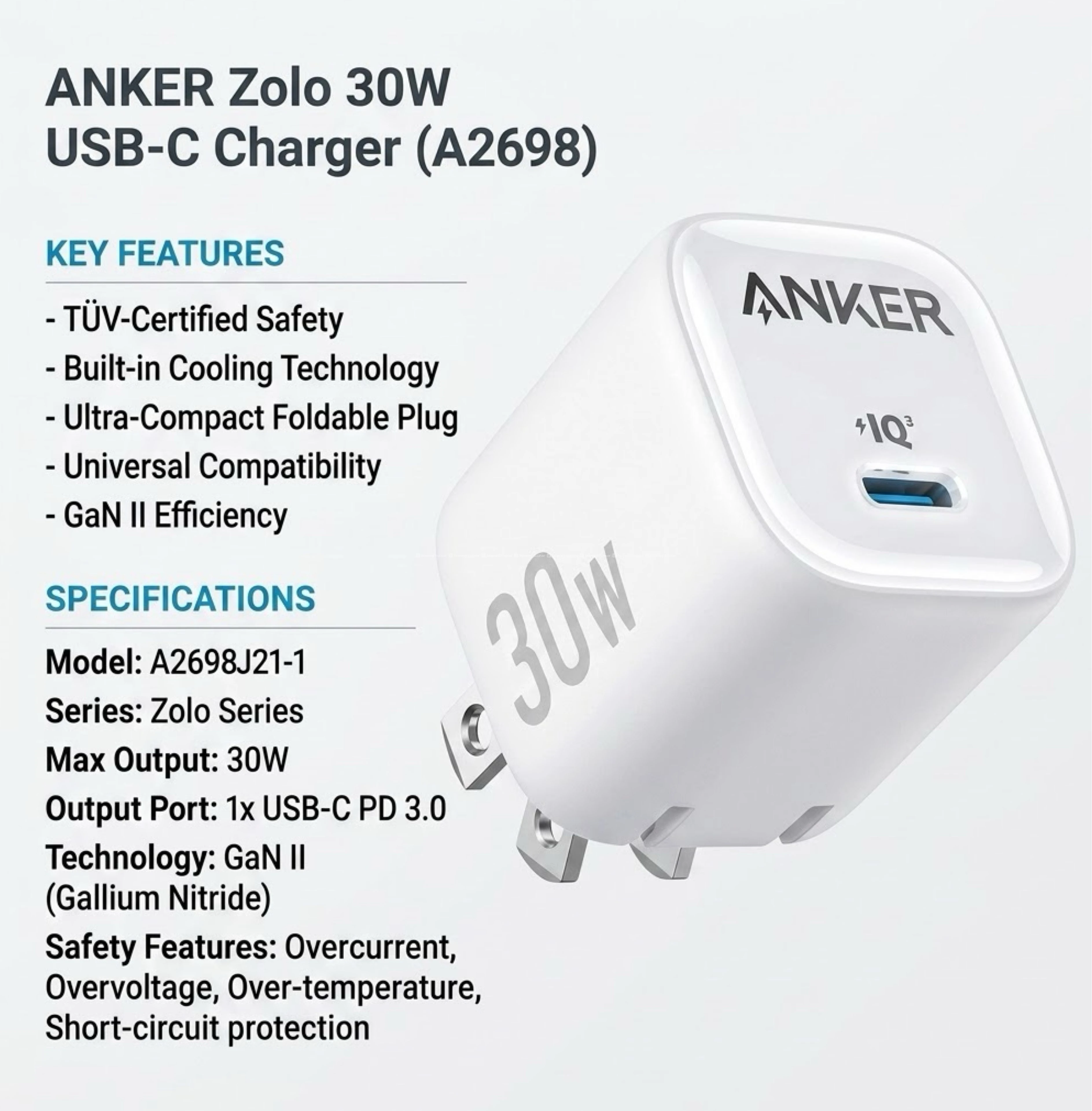 Anker Zolo ( Nano ) Charger 30W & 20W 100% genuine 6