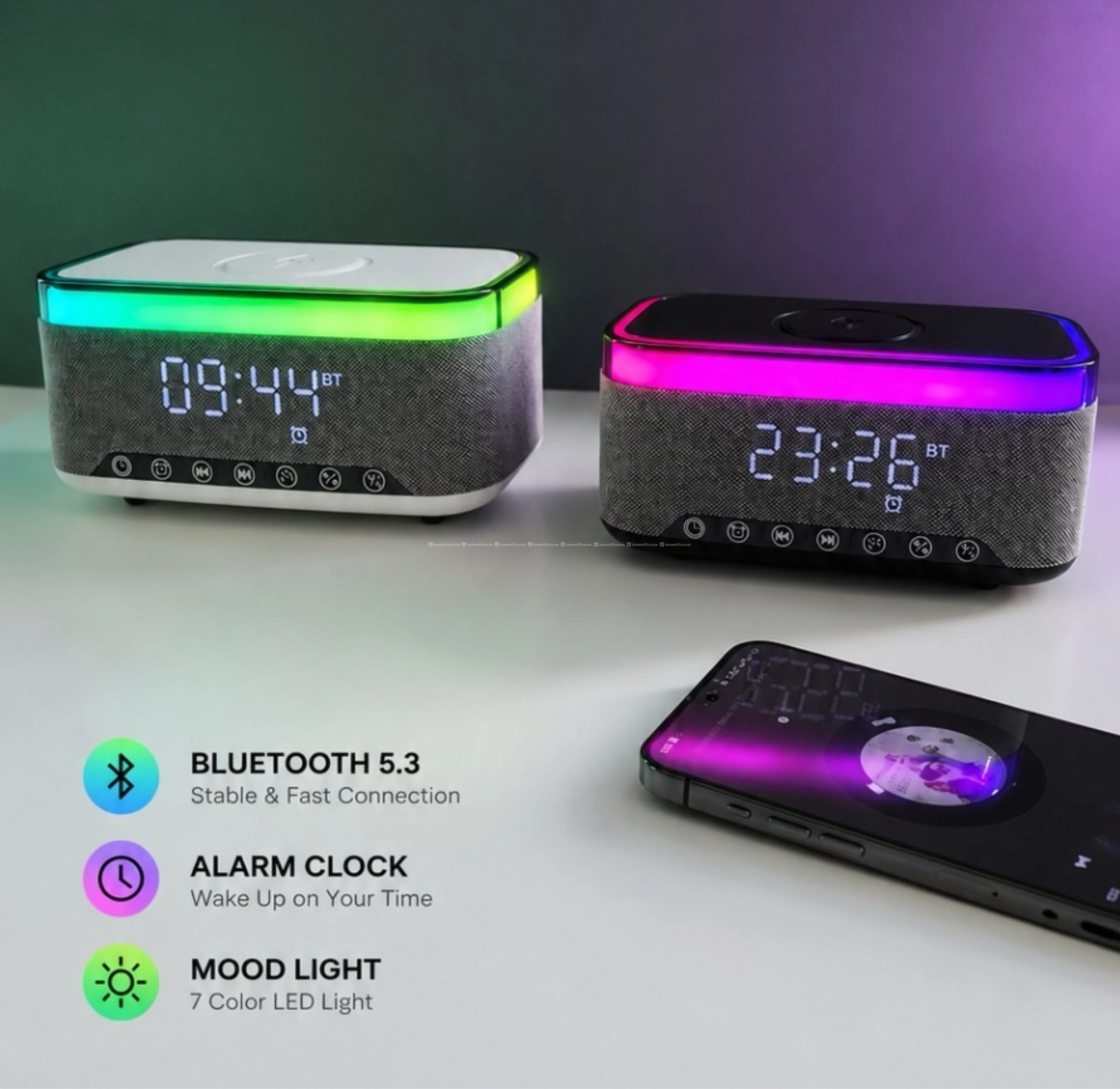 RGB Bluetooth Speaker | Wireless Phone Charging 2