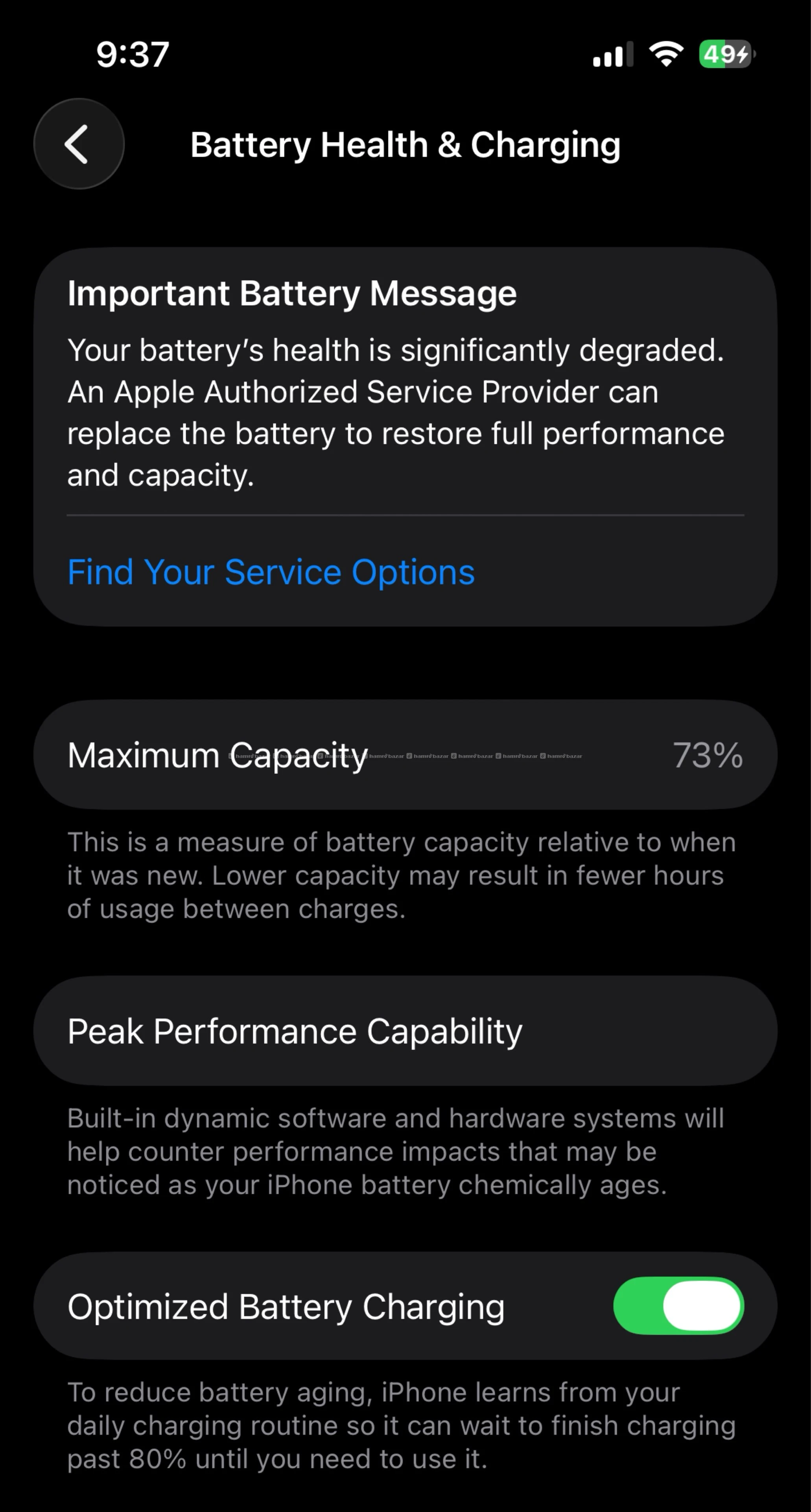 Iphone13Pro Battery Health 73%Non repair set 2