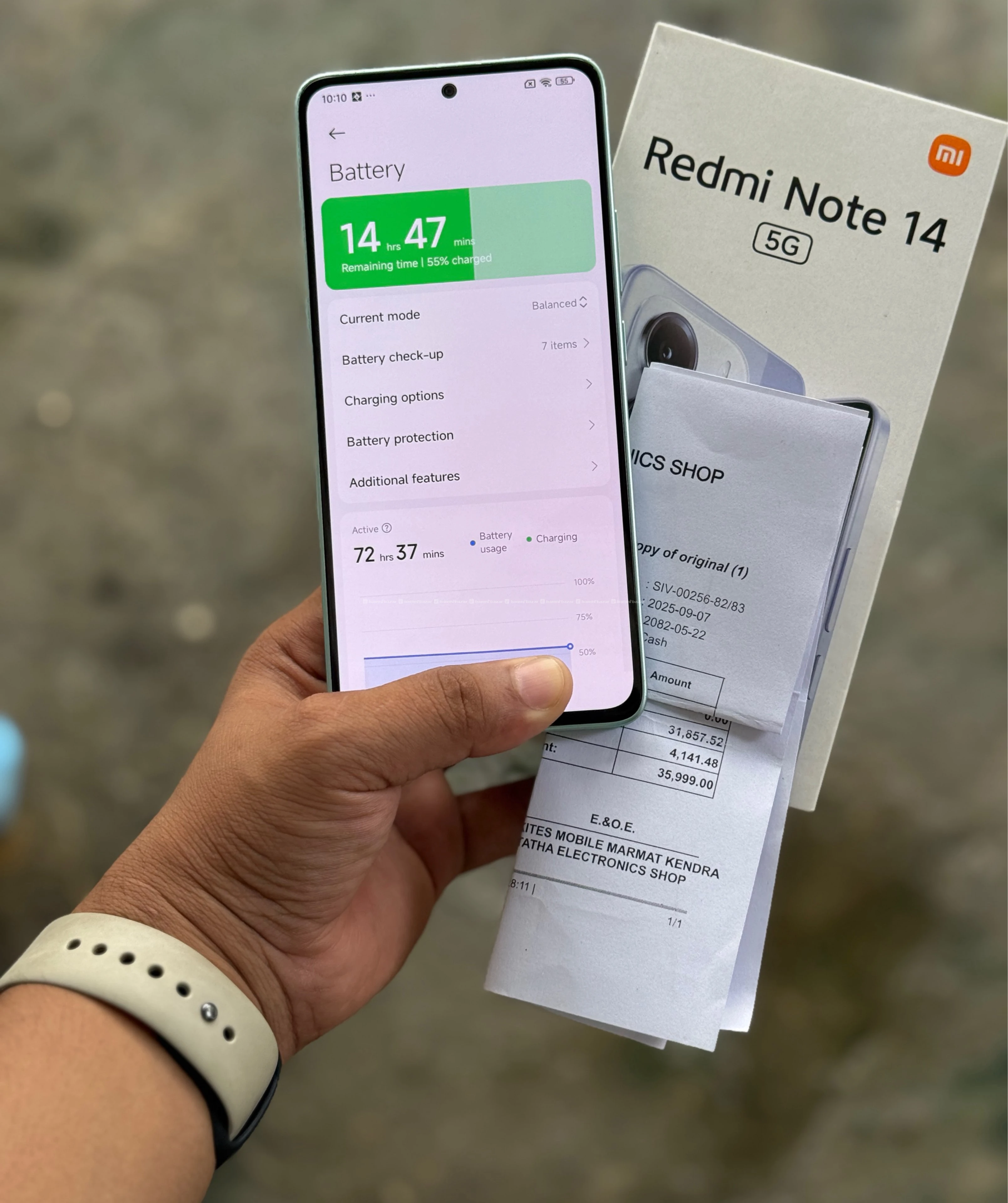 Redmi Note 14 5g(12-512) with box, vat bill 4