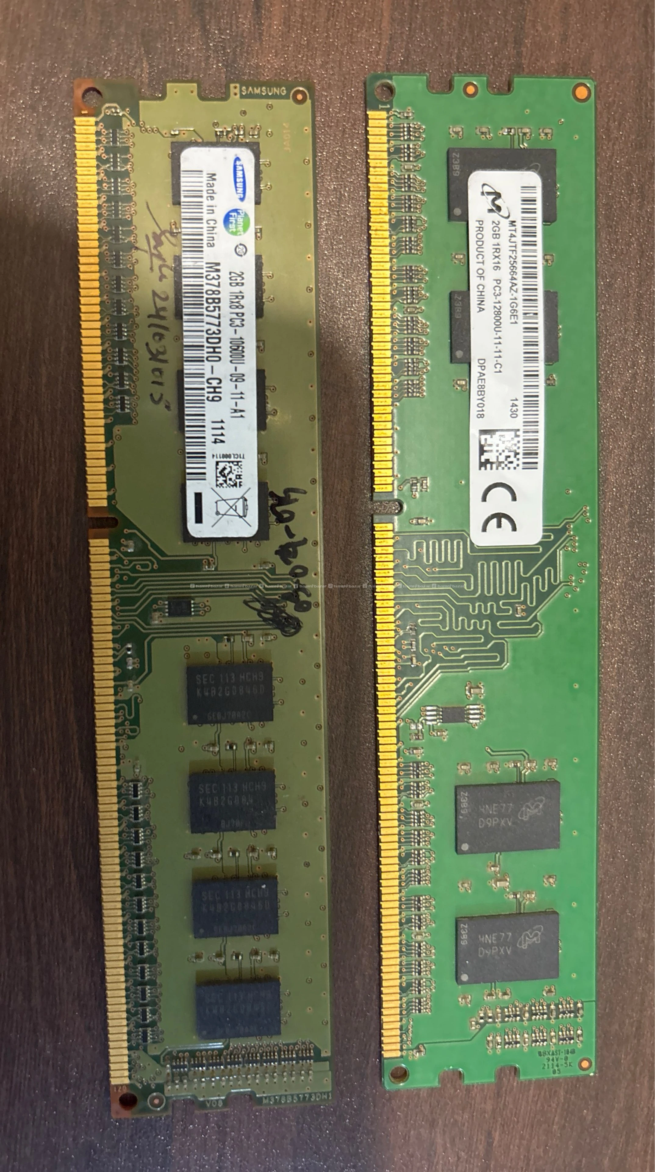 2gb ram 1Rx8 PC3 DDR3 ram x2