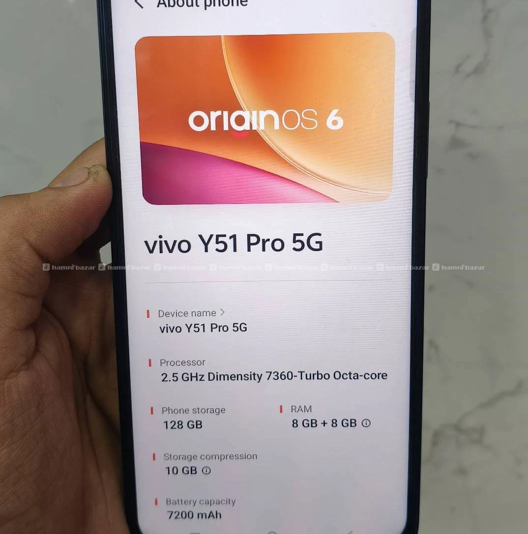 Vivo y51 pro 5G (8/128)7200 mAh batery pubg 120fps 4