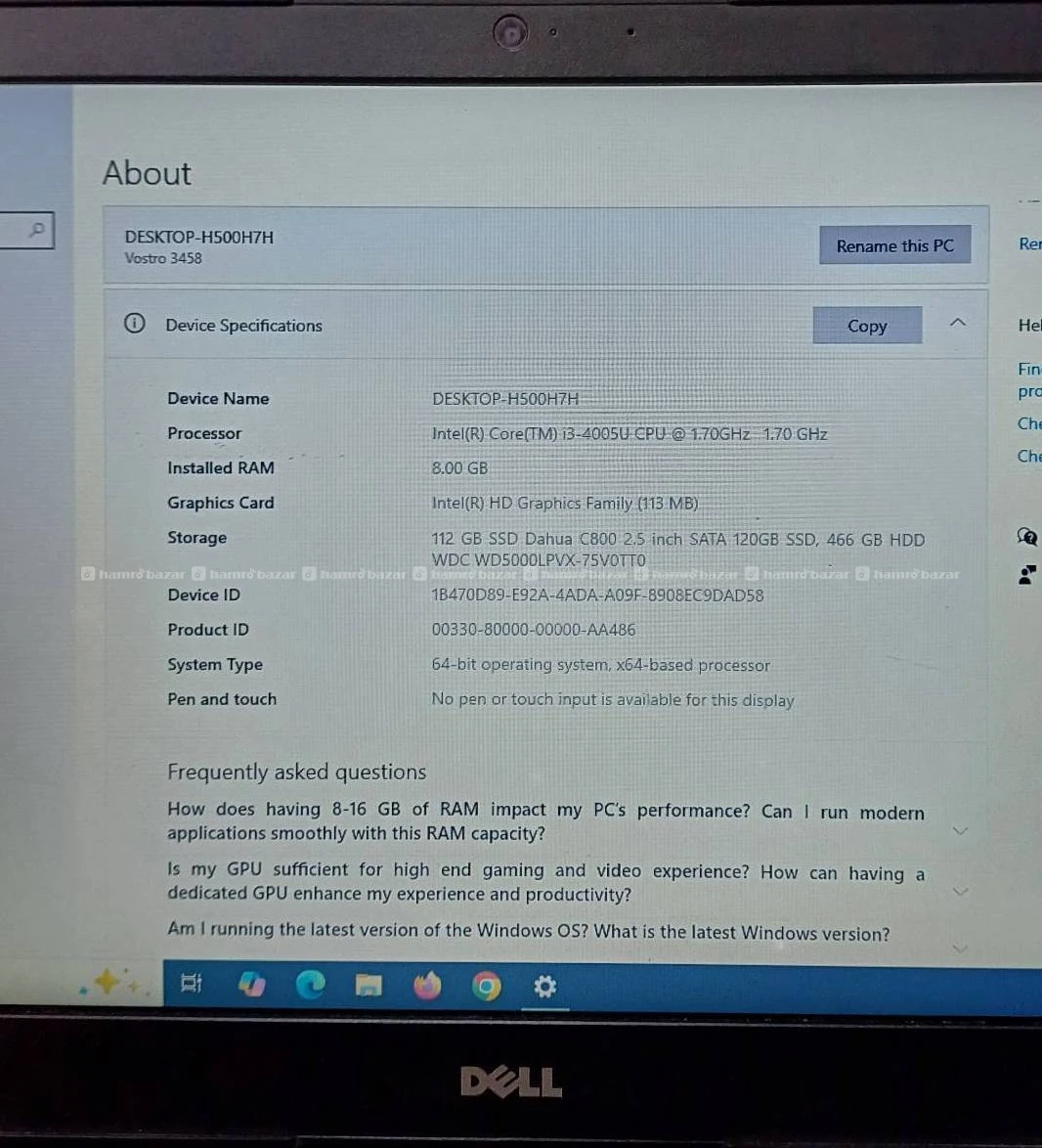 Dell I3 4th gen laptop 3