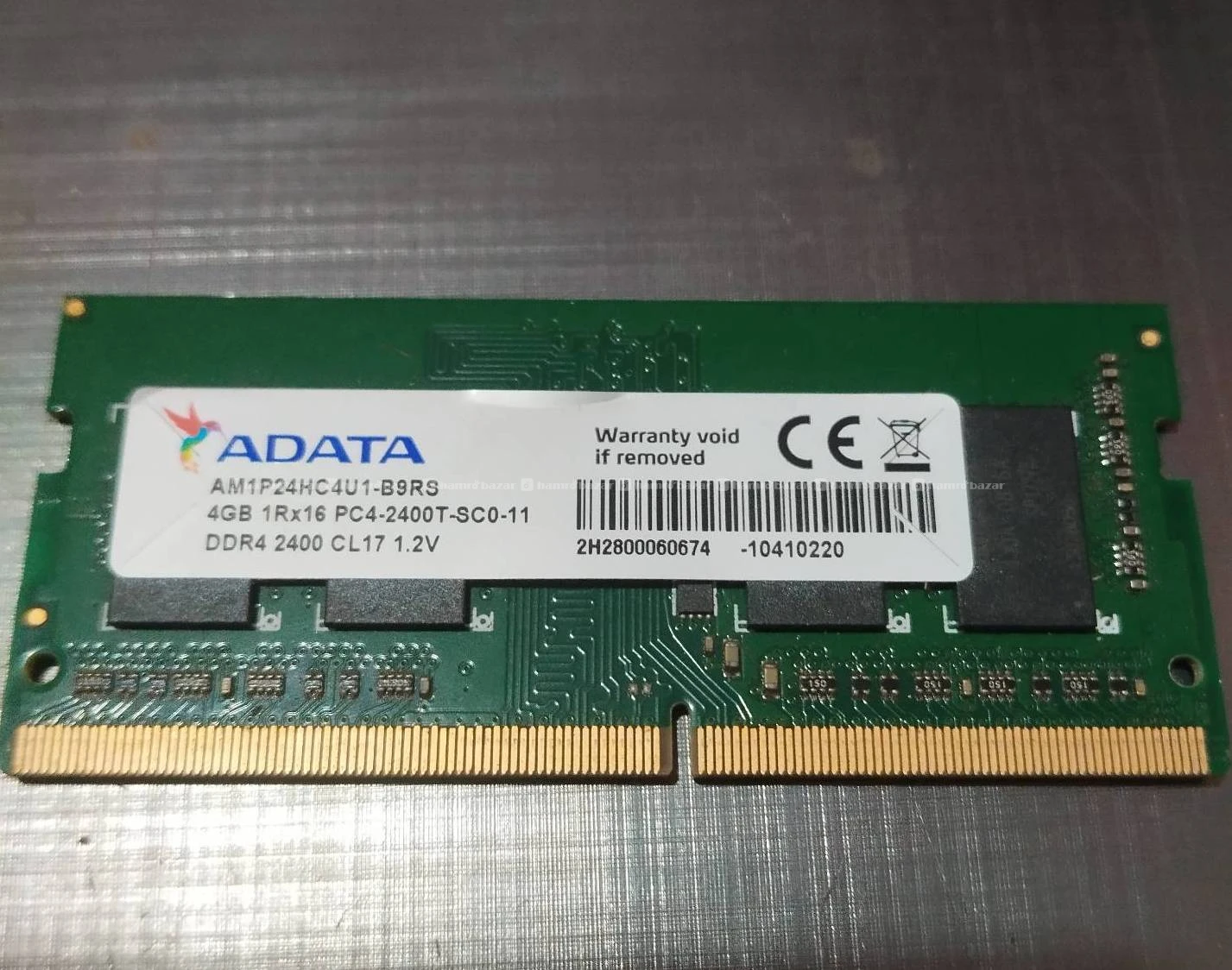 4GB DDR4 2400MHz Laptop ADATA RAM, SO-DIMM 2