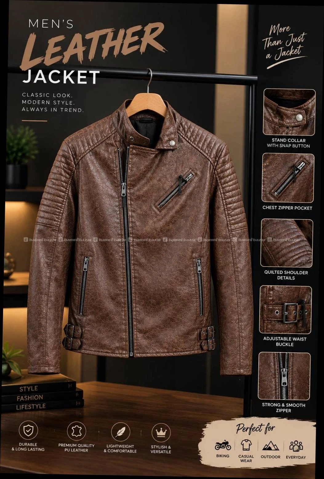 Men's leather jacket 2