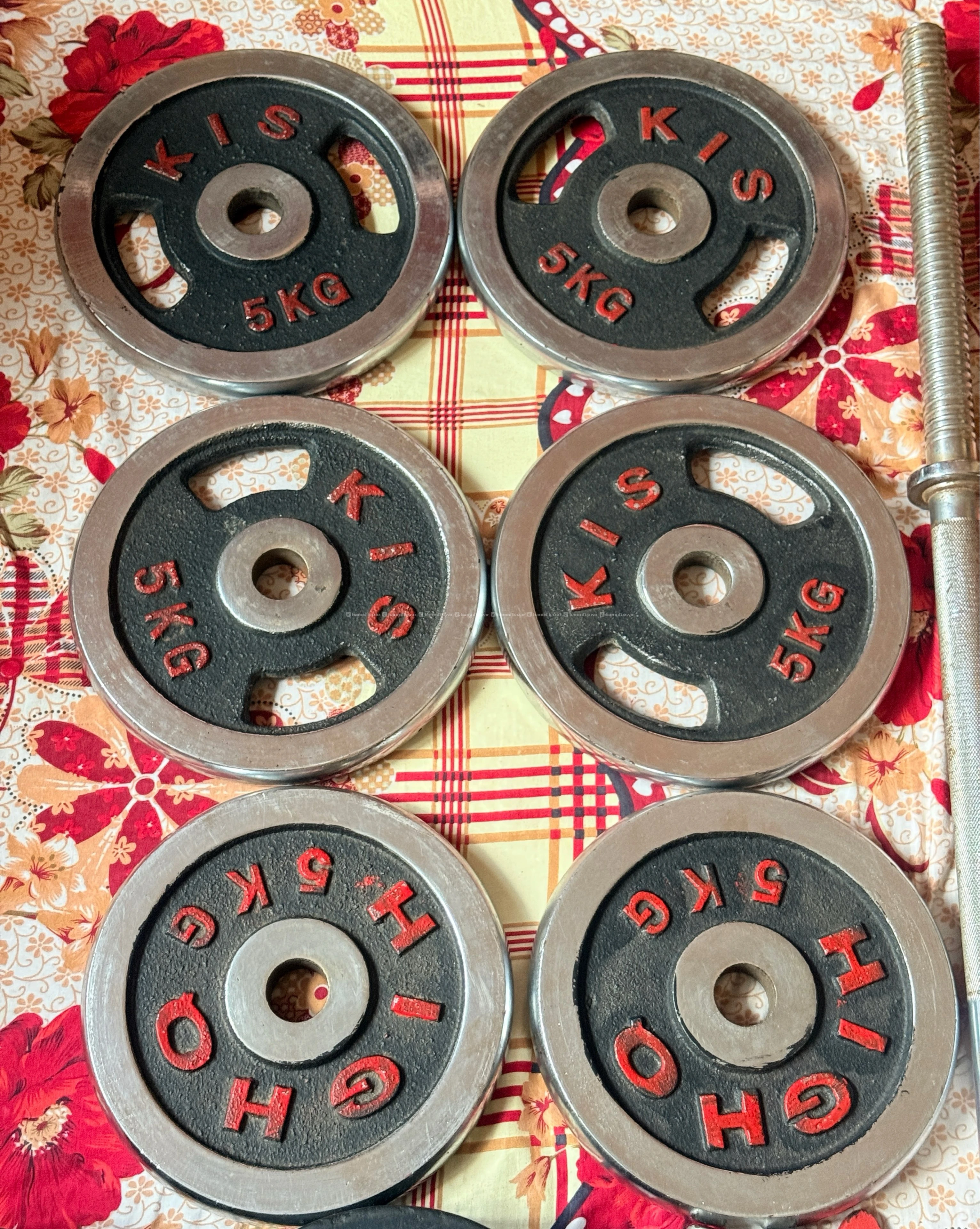 Full Home Workout Set  Barbell, Dumbbells &
Plates