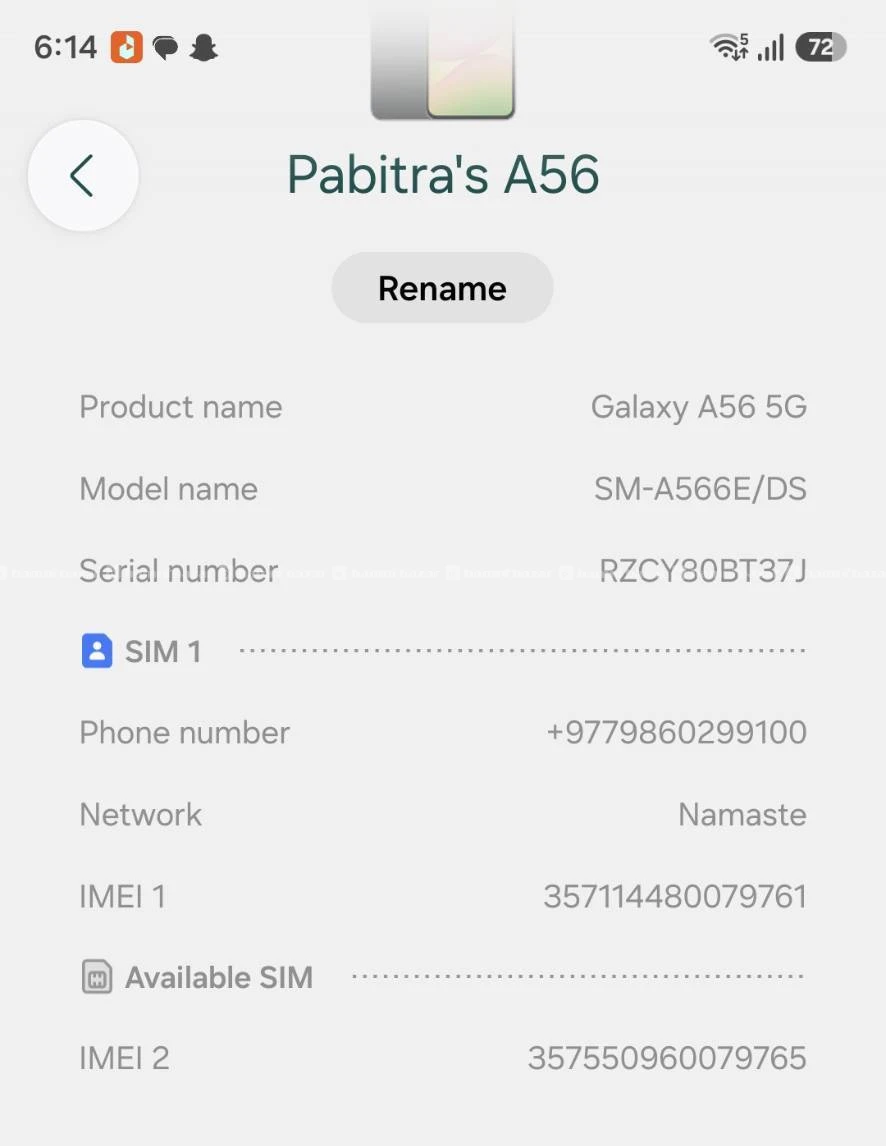 Samsung mobile A565G 3