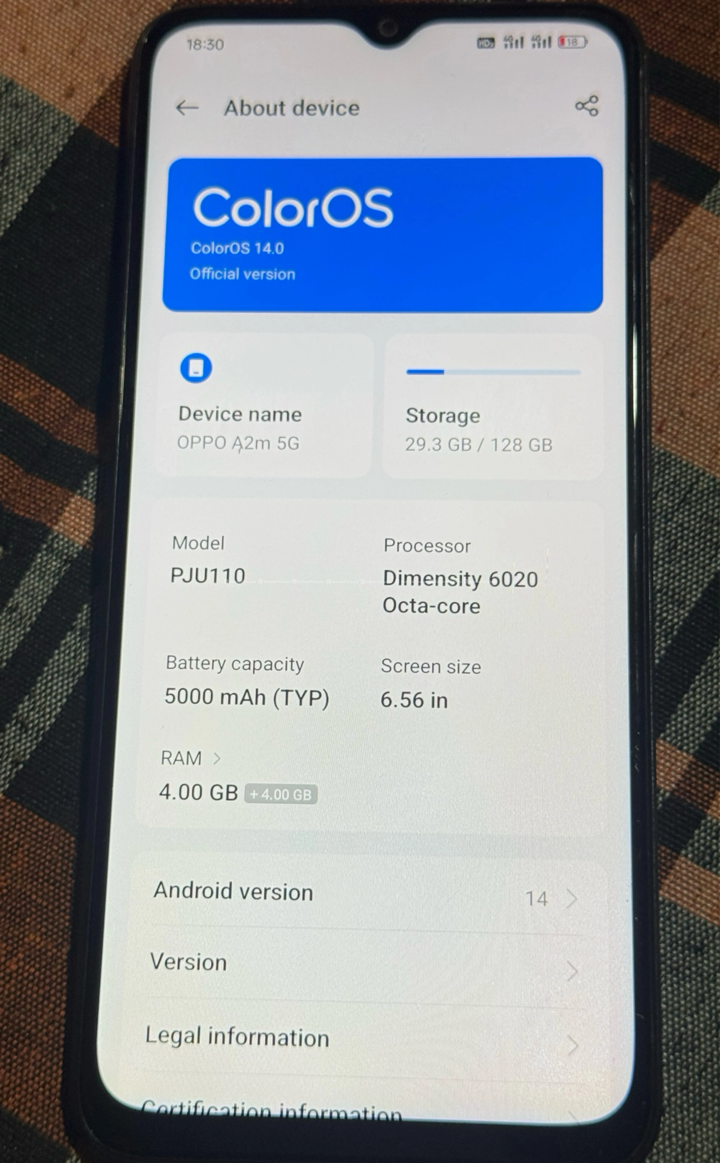 Oppo A2m on sale full fresh 4
