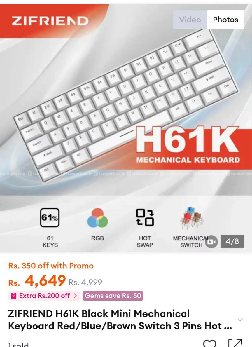 Keyboard mechanical blue switches 2