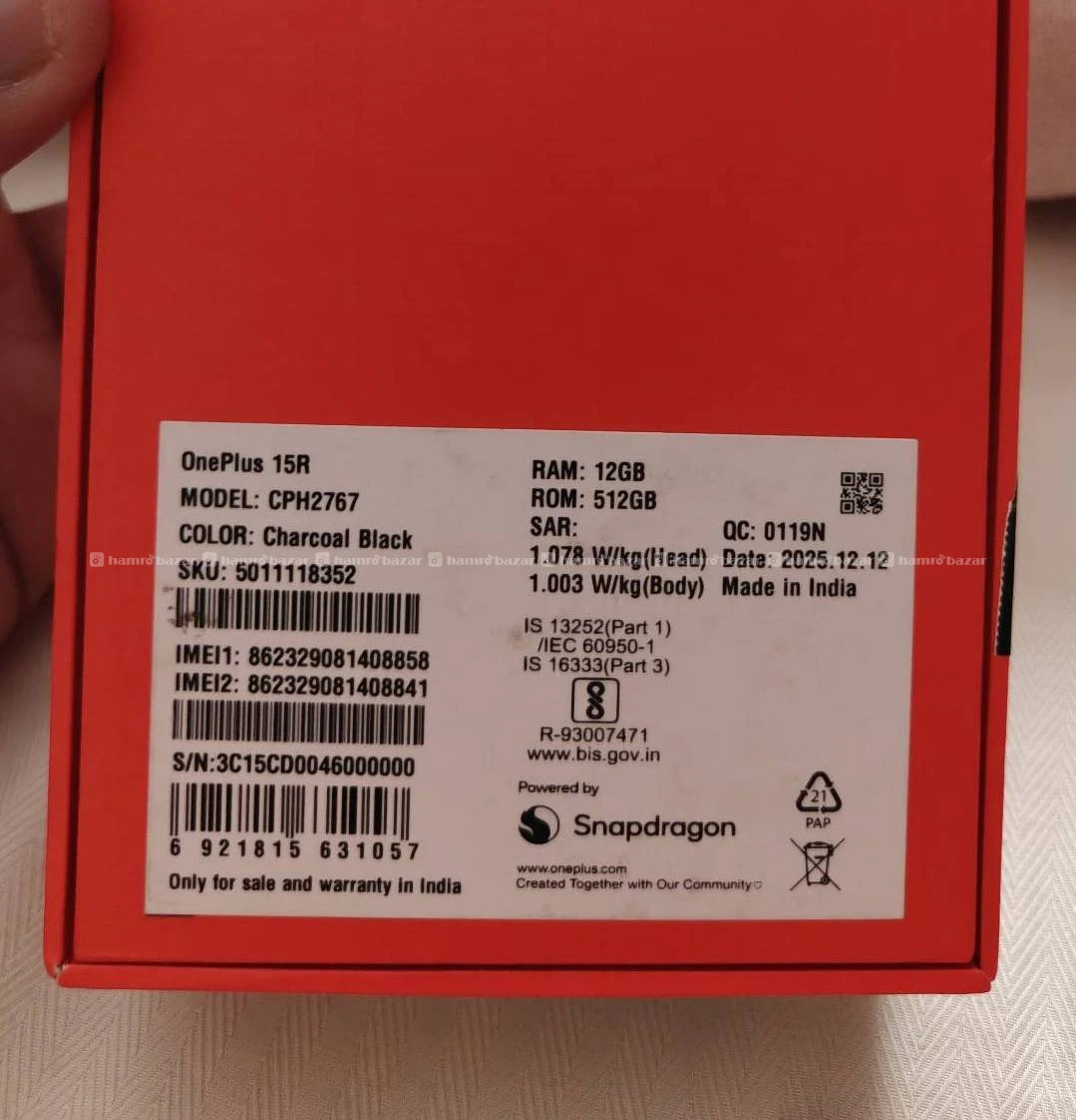 Oneplus 15R 12gb & 512gb 3