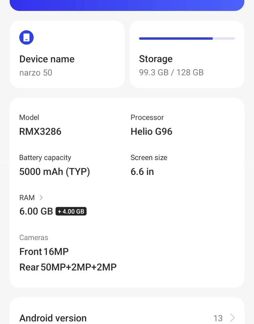 Realme narzo 50 2