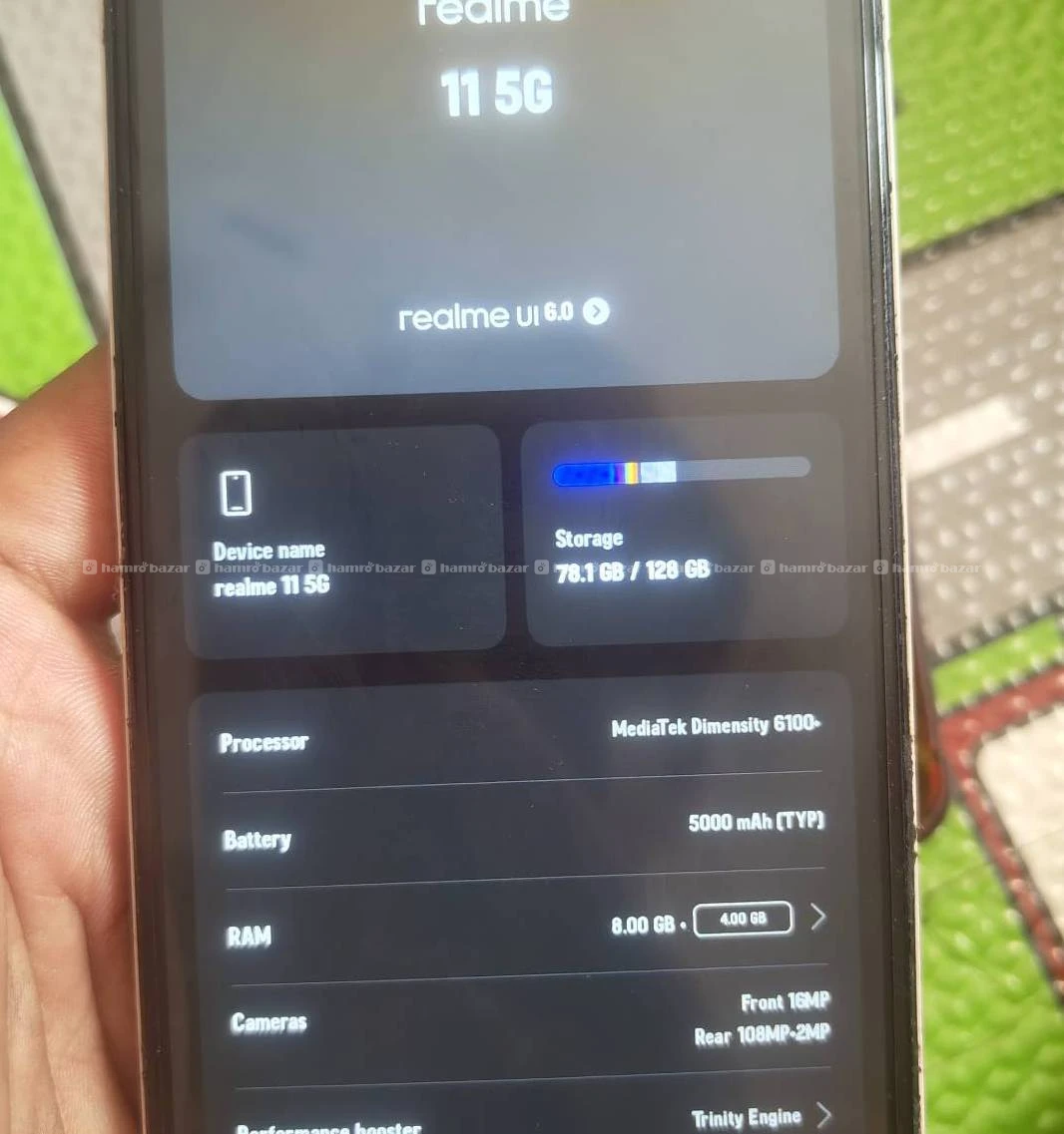 Realme 115g 8+4gb 256gb storage 3