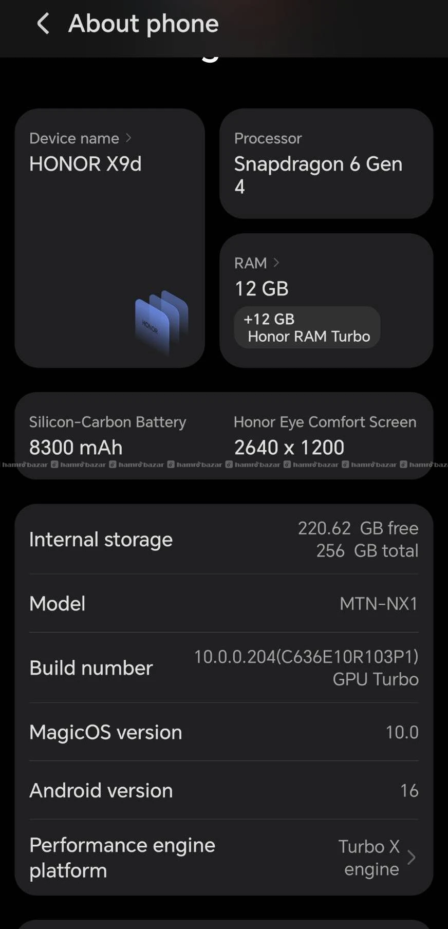 Honor X9d(12/256) 3 months only used 9 months left 2