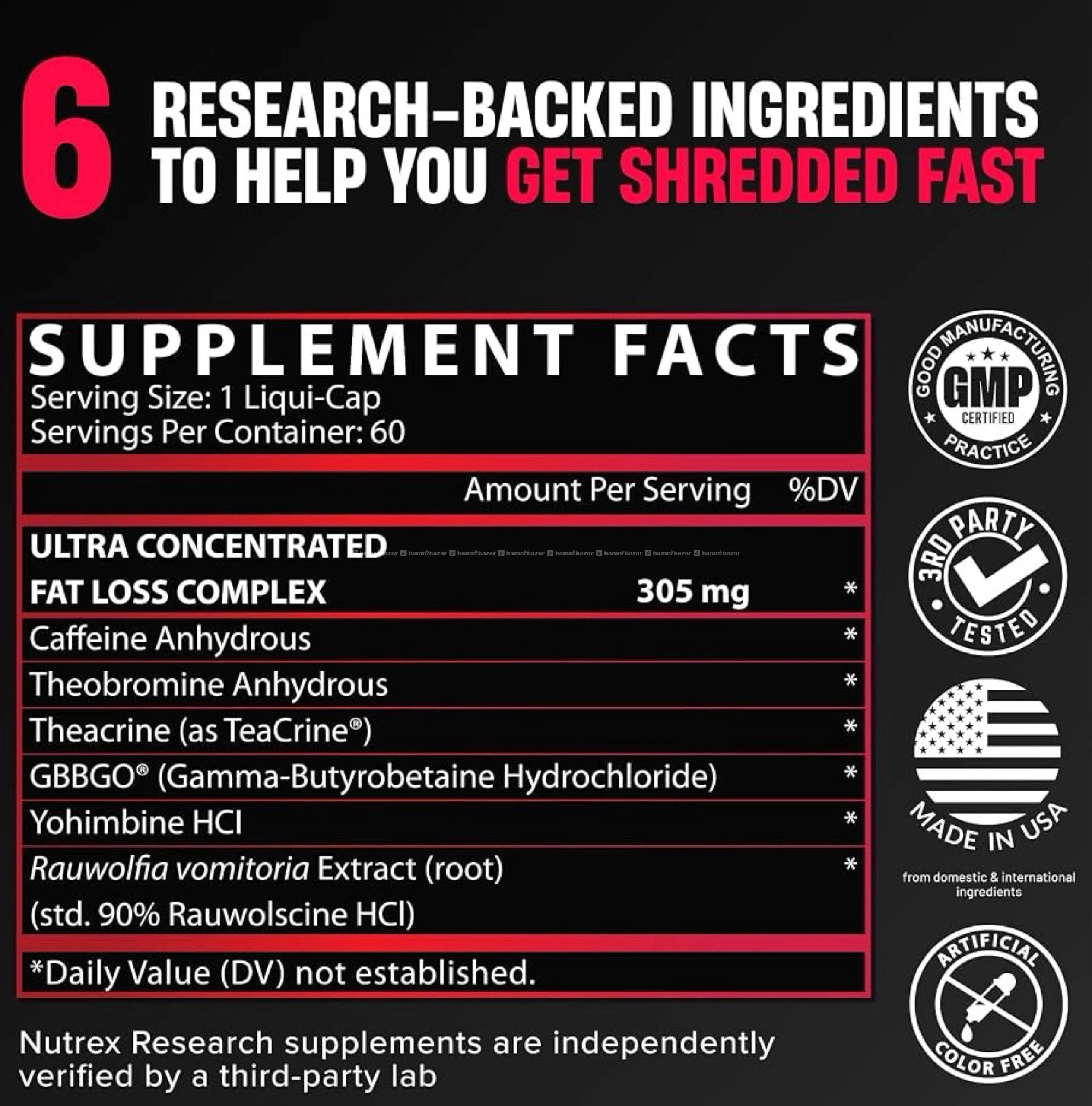Nutrex Lipo-6 Black Fat Burner -120 Capsules 4