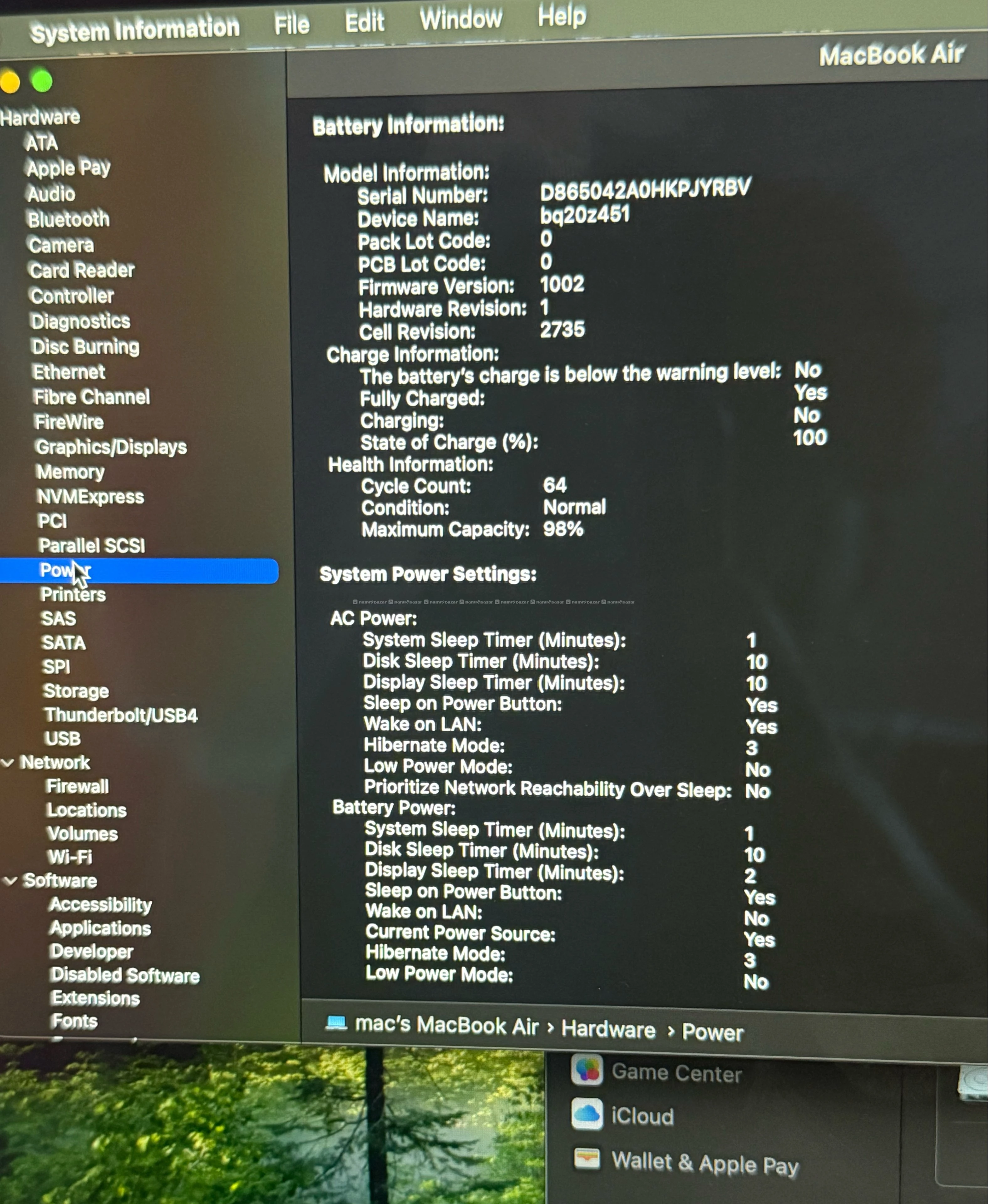 Macbook Air M1 2025 Model ( 98% Bh and 64 CC) 2