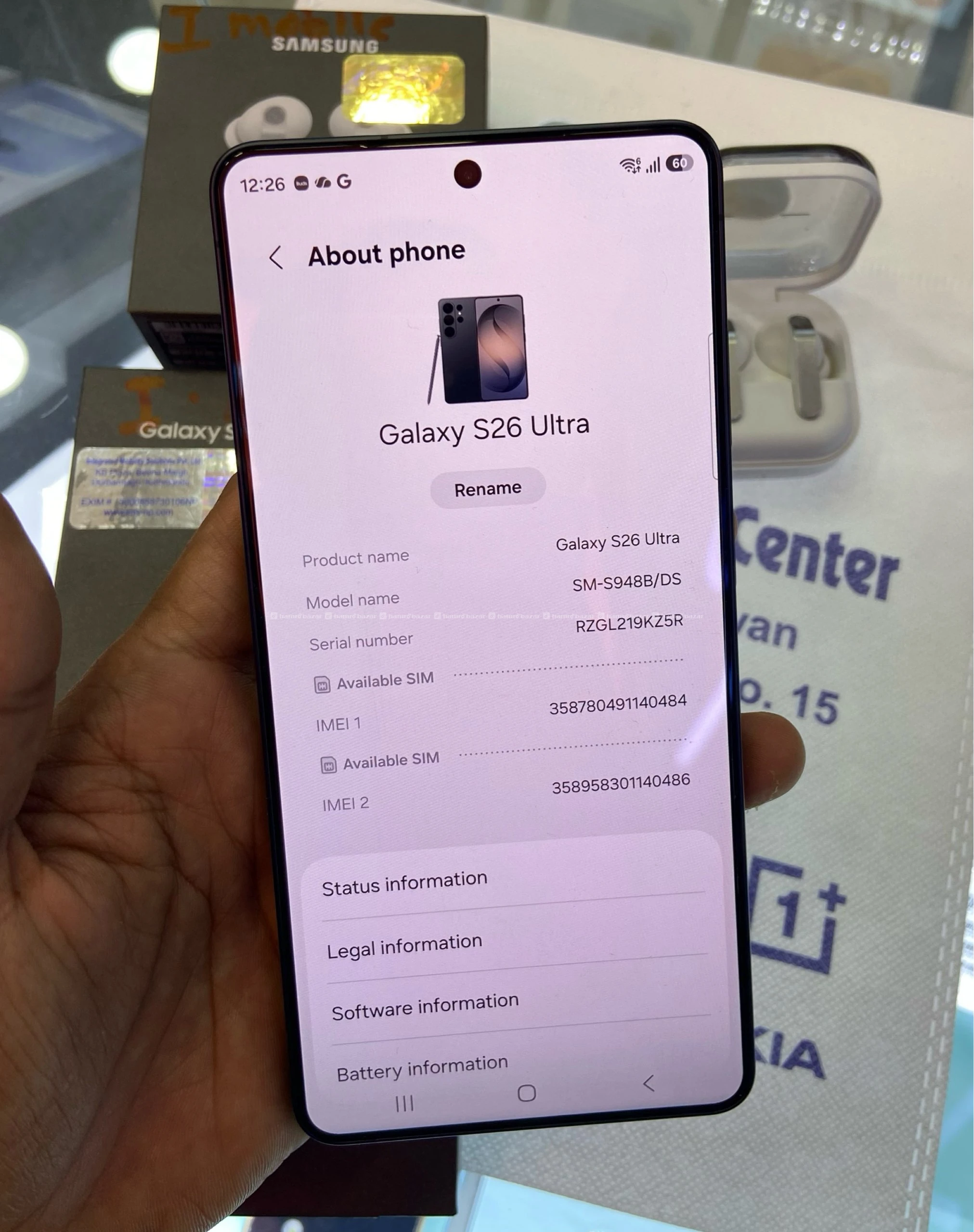 Galaxy S26 Ultra 12/256 And galaxy Buds4 Pro 2