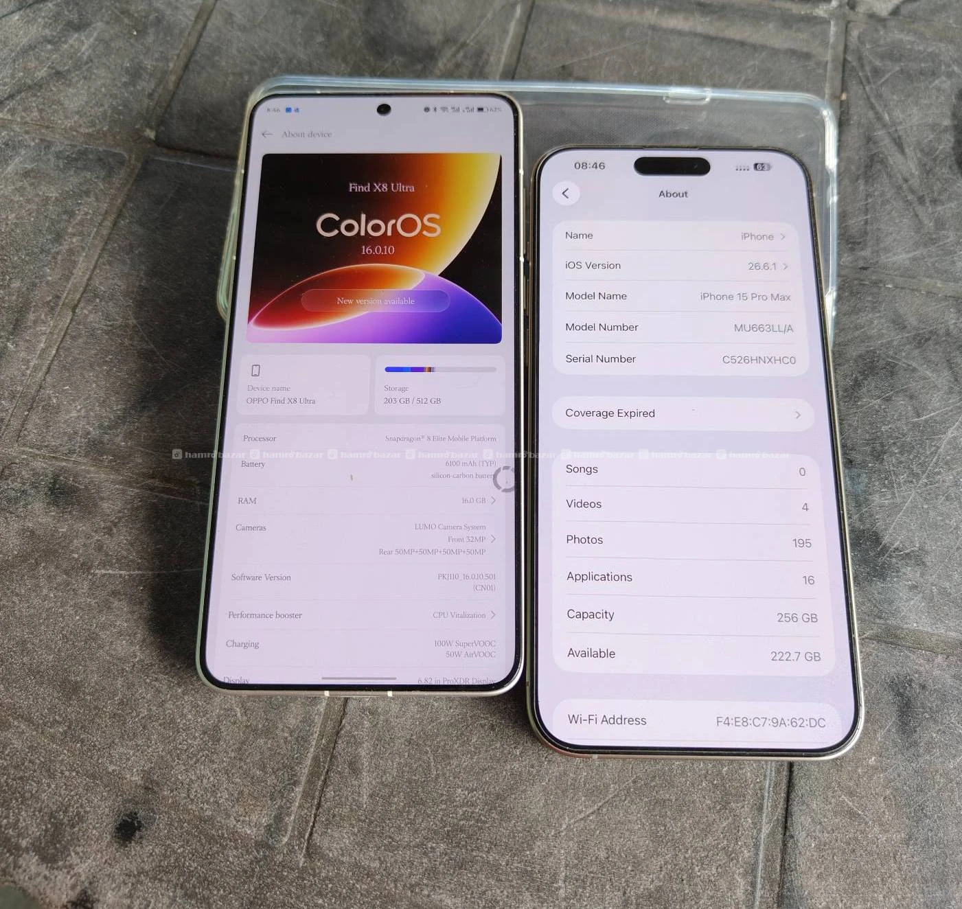 iphone 15 pro max 256 GB physical dual sim 100 bt 5