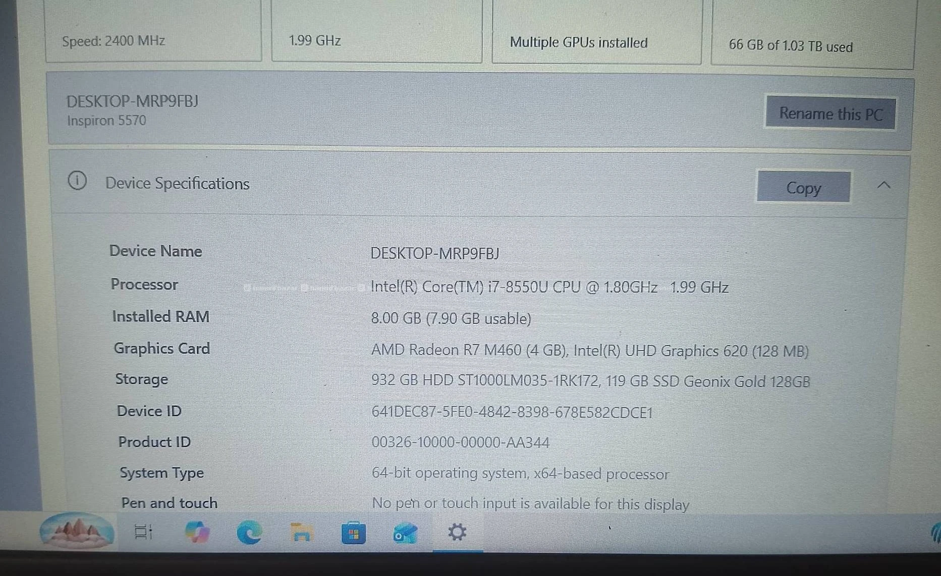 Dell i7 8th gen gaming laptop urgent on sale 7