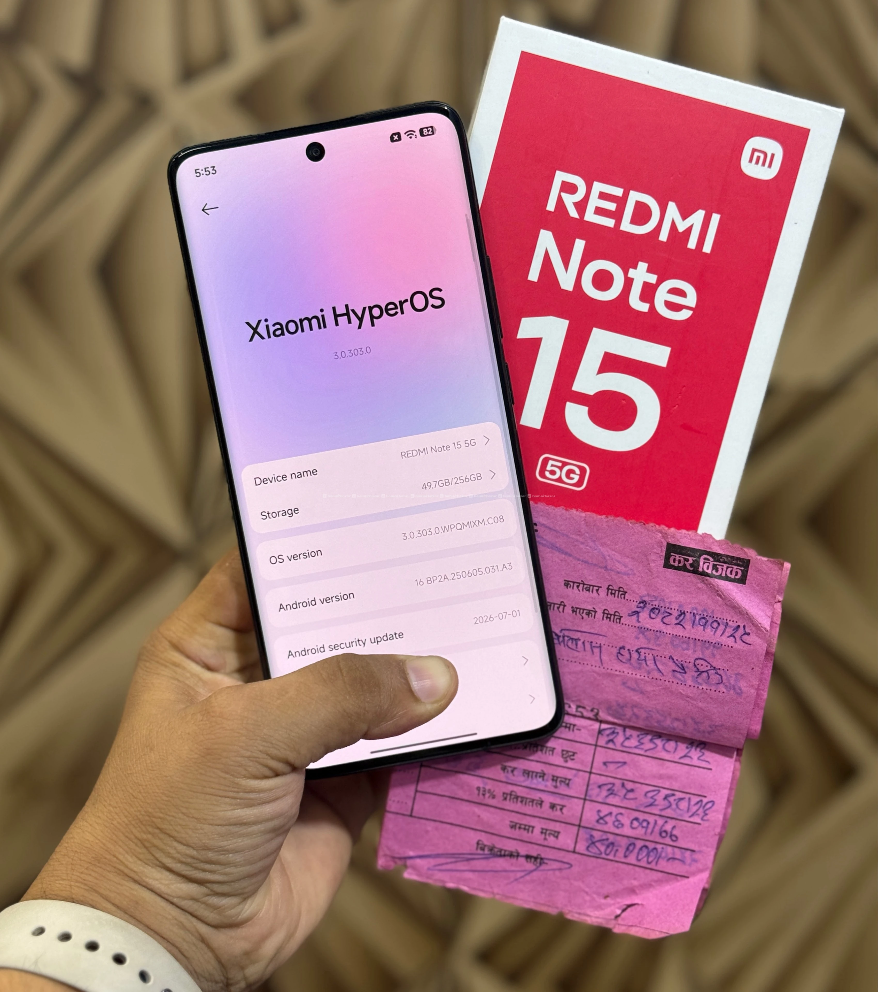 Redmi Note 15 5G(8-256) with box,bill,warranty 2