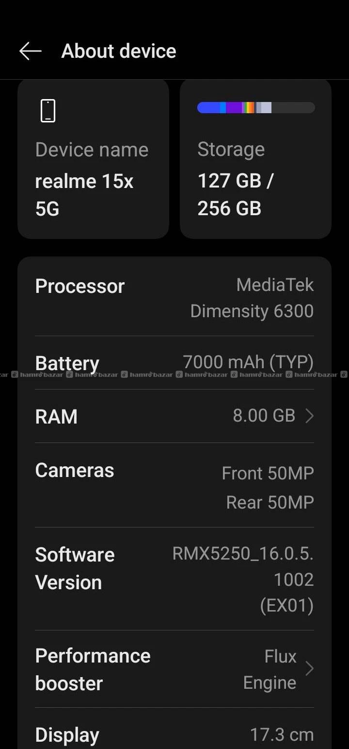 Realme 15x 5g blue