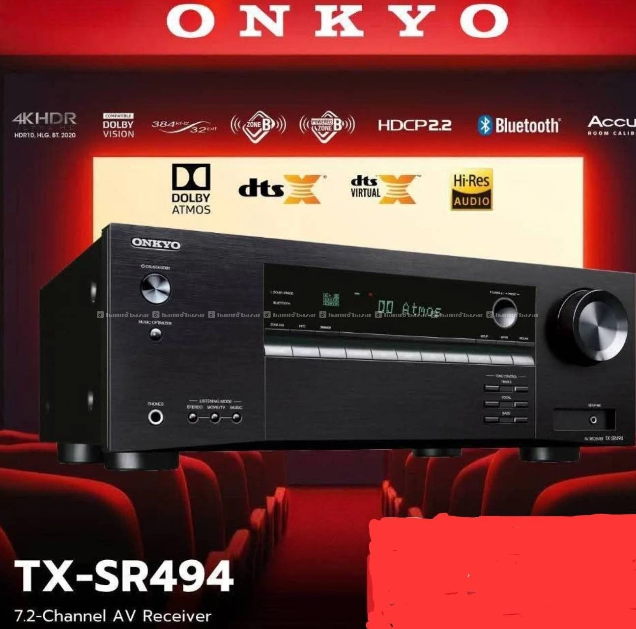 ONKYO TX-SR494 7.2 Ch AV AMP 4K UHD DOLBY ATMOS