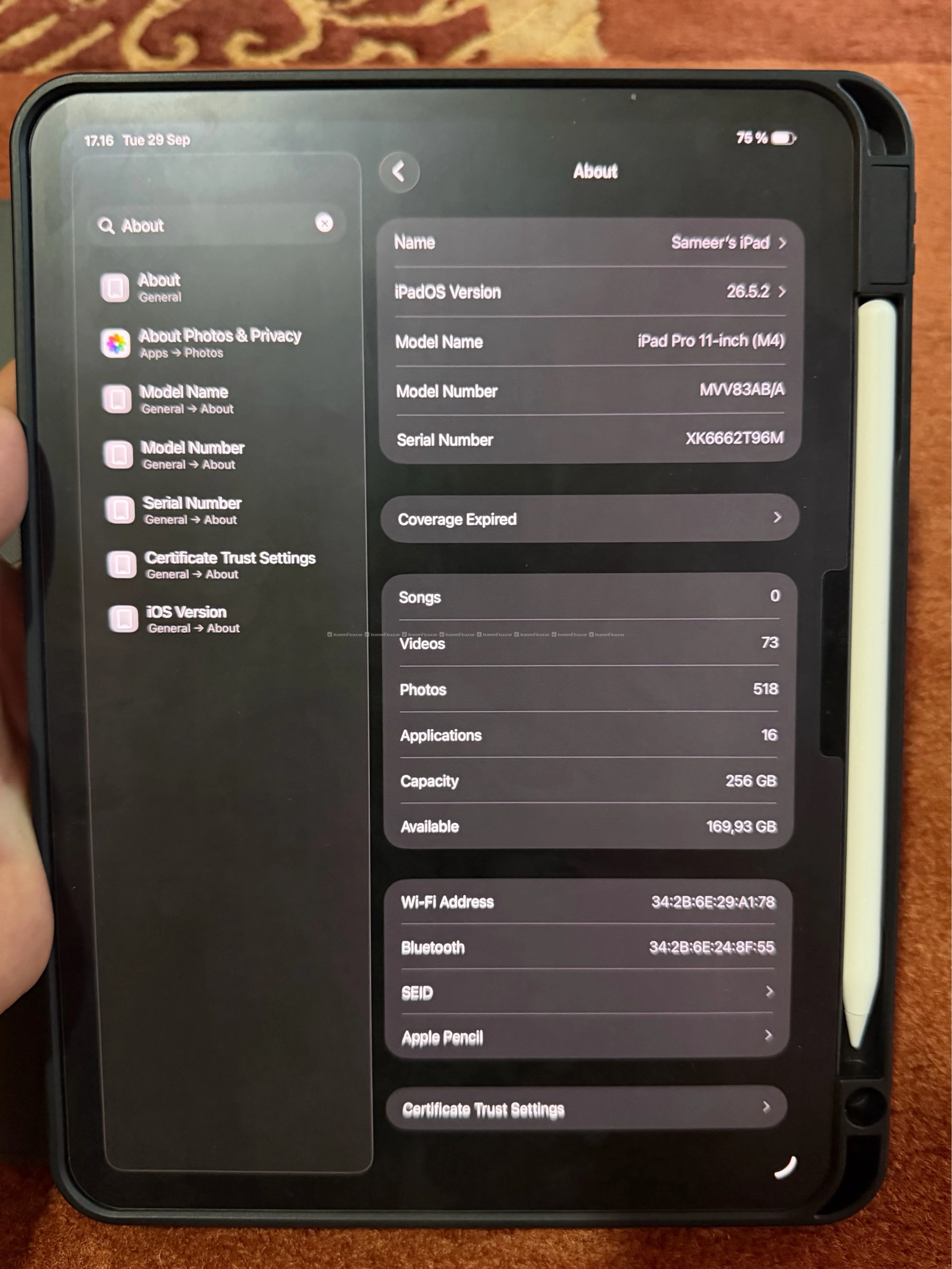 Ipad 11inch pro m4 4